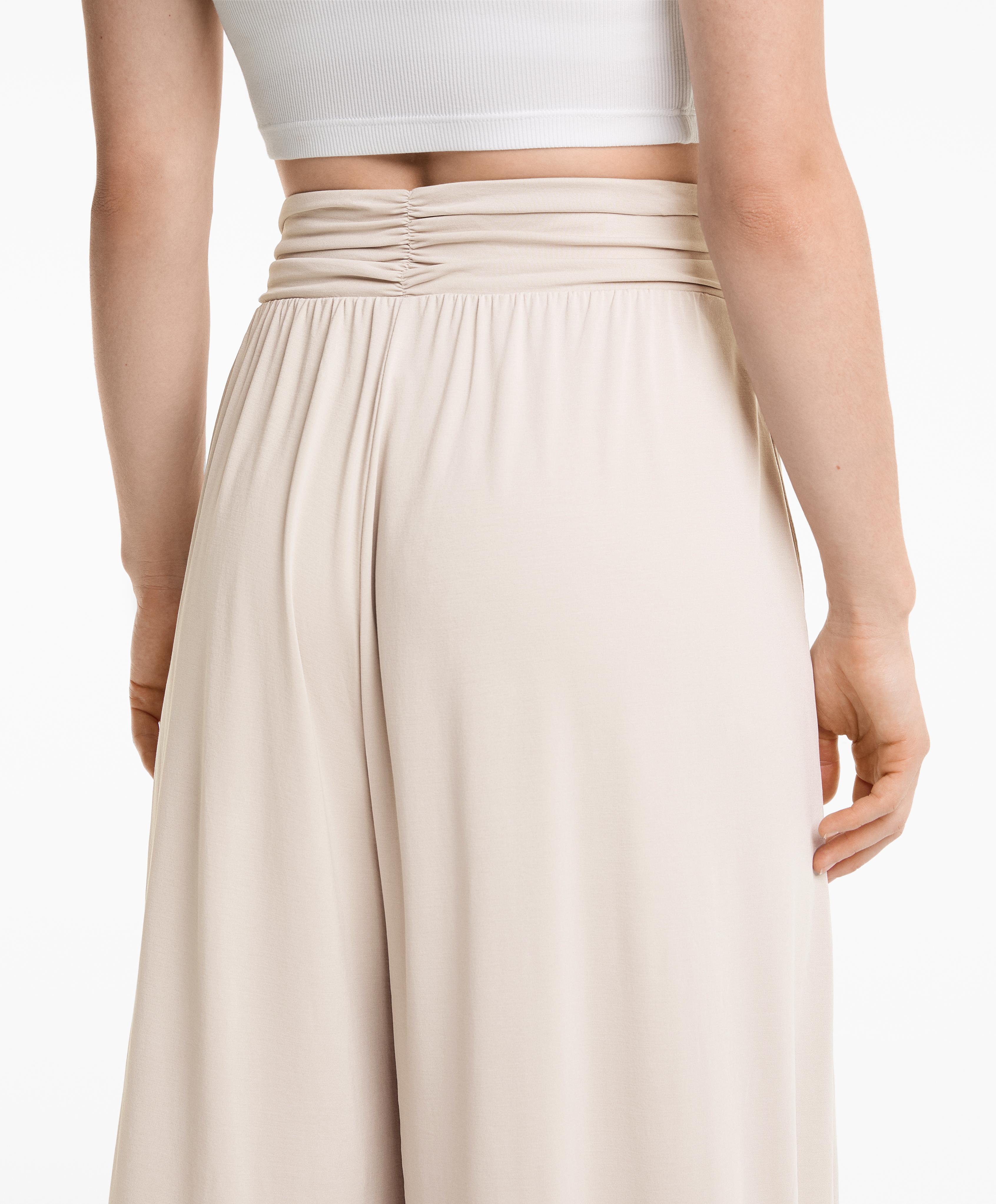 Floppy extra-wide trousers with V-waist and modal - Sale Floppy extra-wide trousers with V-waist and modal - Sale