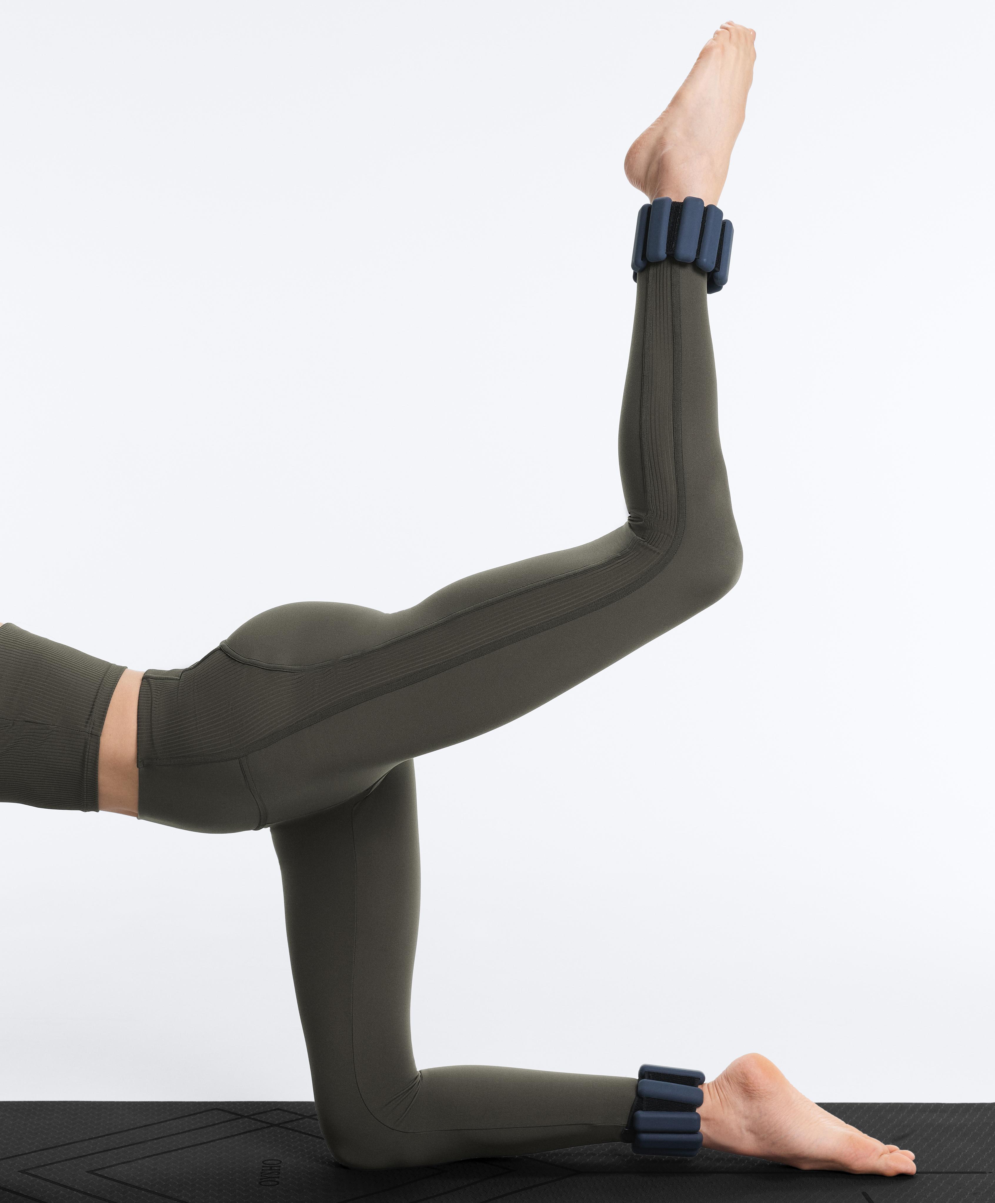 Comfortlux high rise rib ankle-length leggings — GREEN