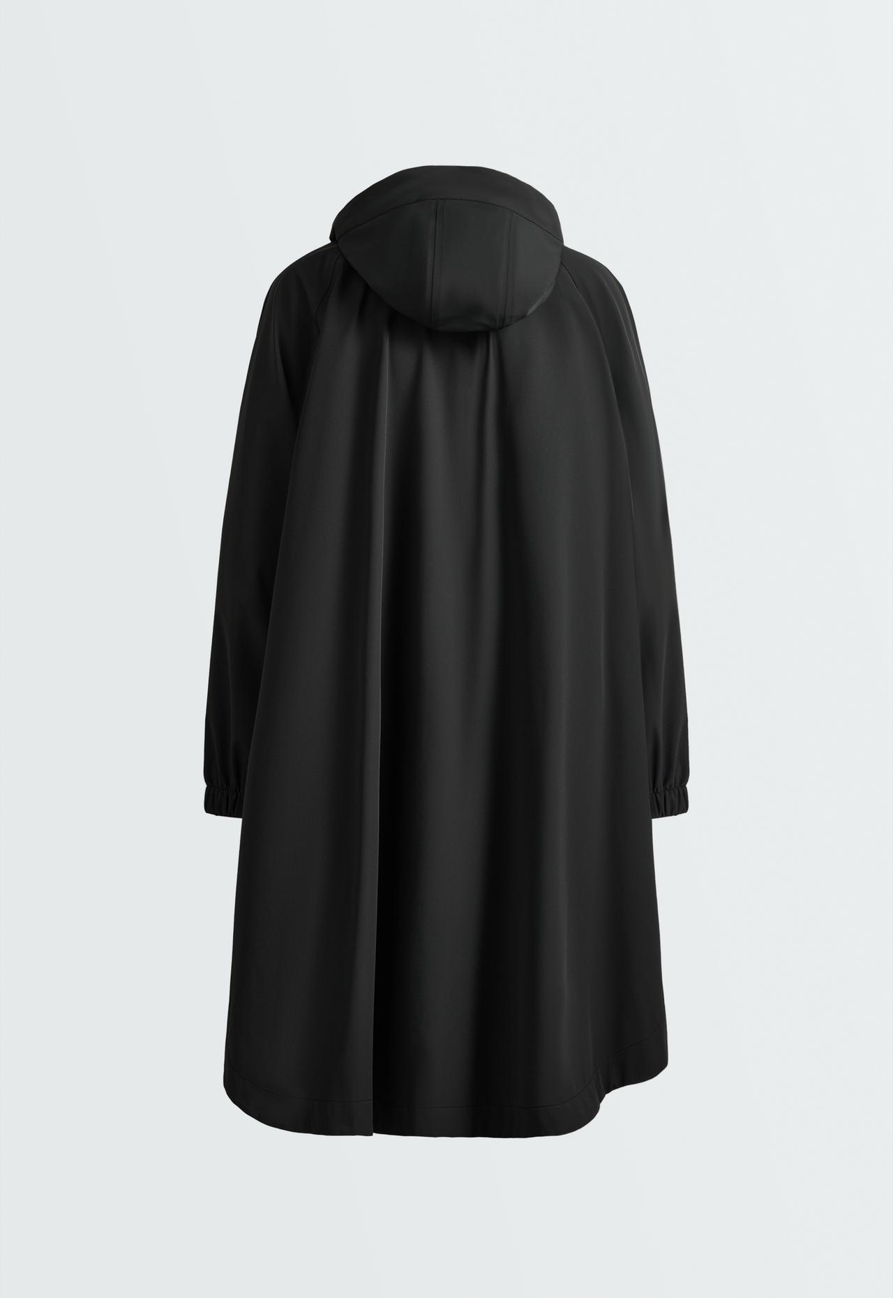 Extra lightweight 10k waterproof long cape — BLACK