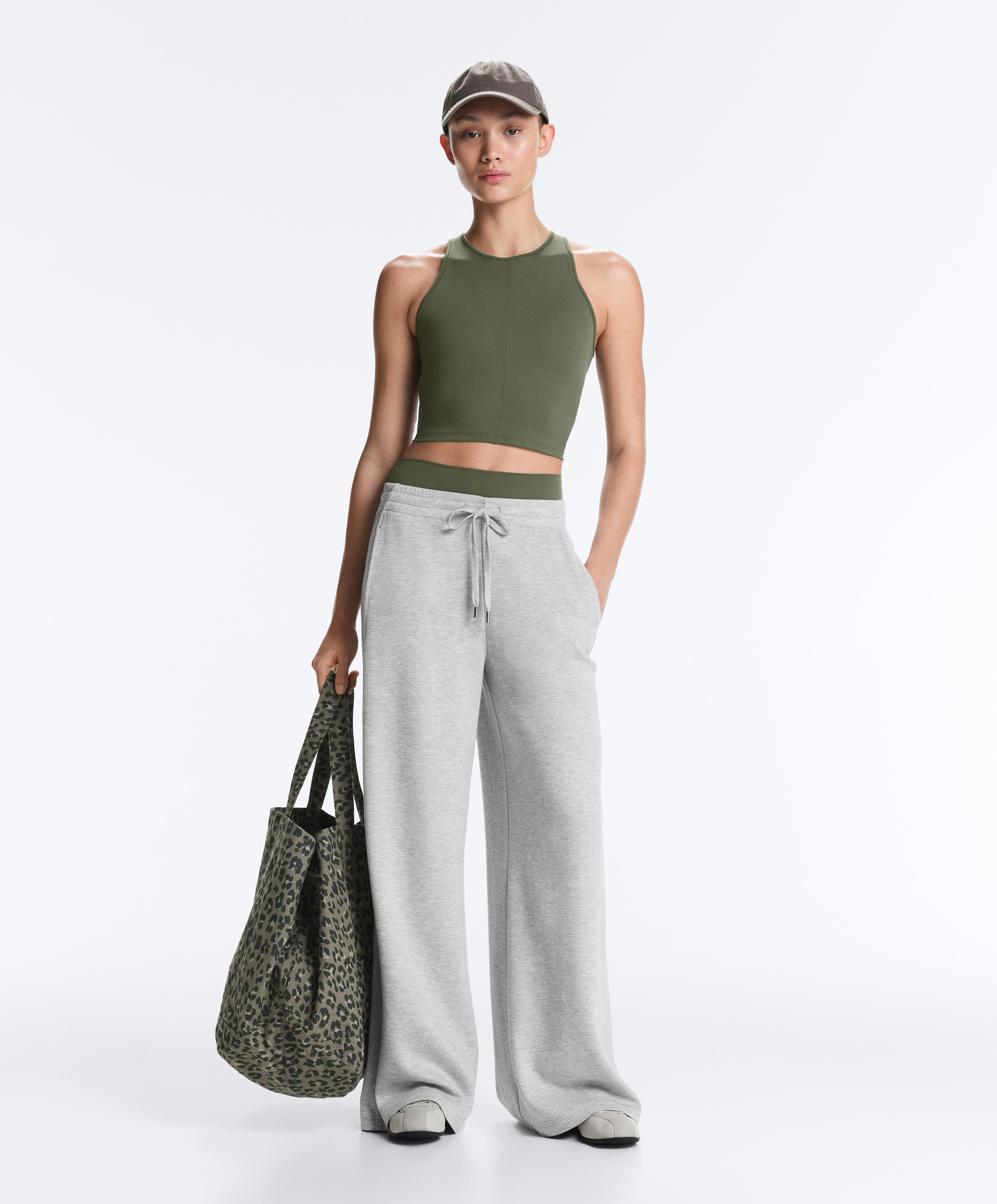 Comfortlux open back halter tank top — DARK GREEN