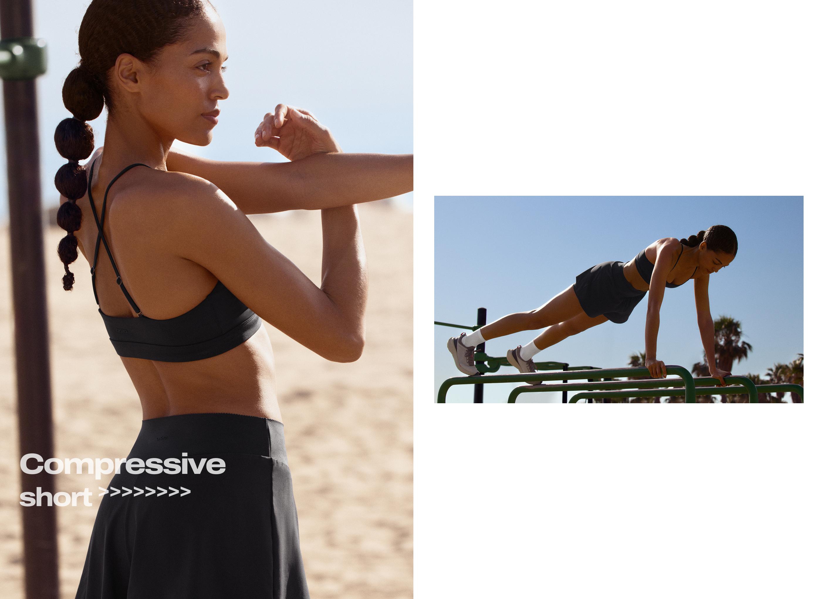 Low-support Comfortlux sports bra with straps — BLACK