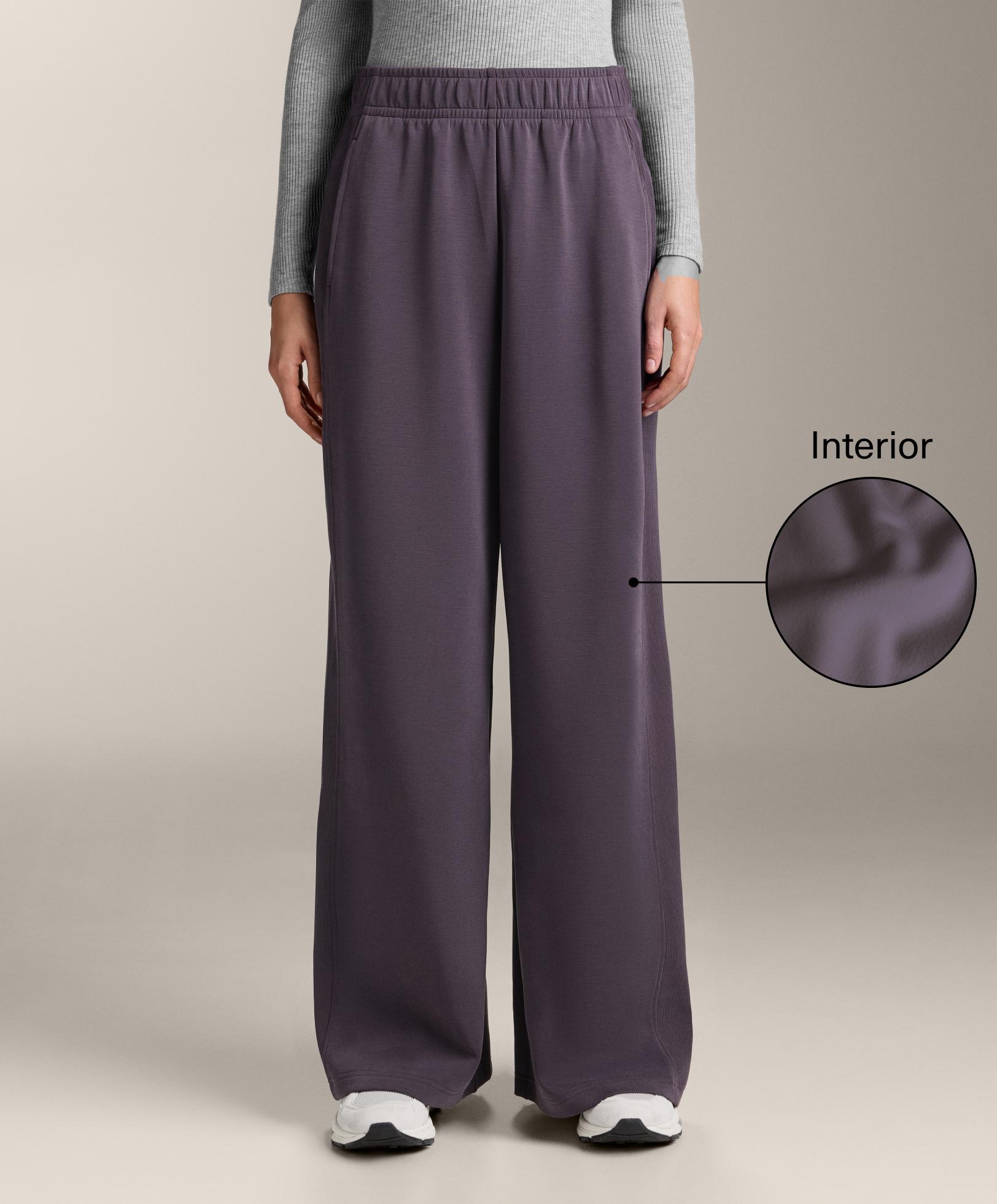Straight-leg rib trousers with brushed modal Straight-leg rib trousers with brushed modal