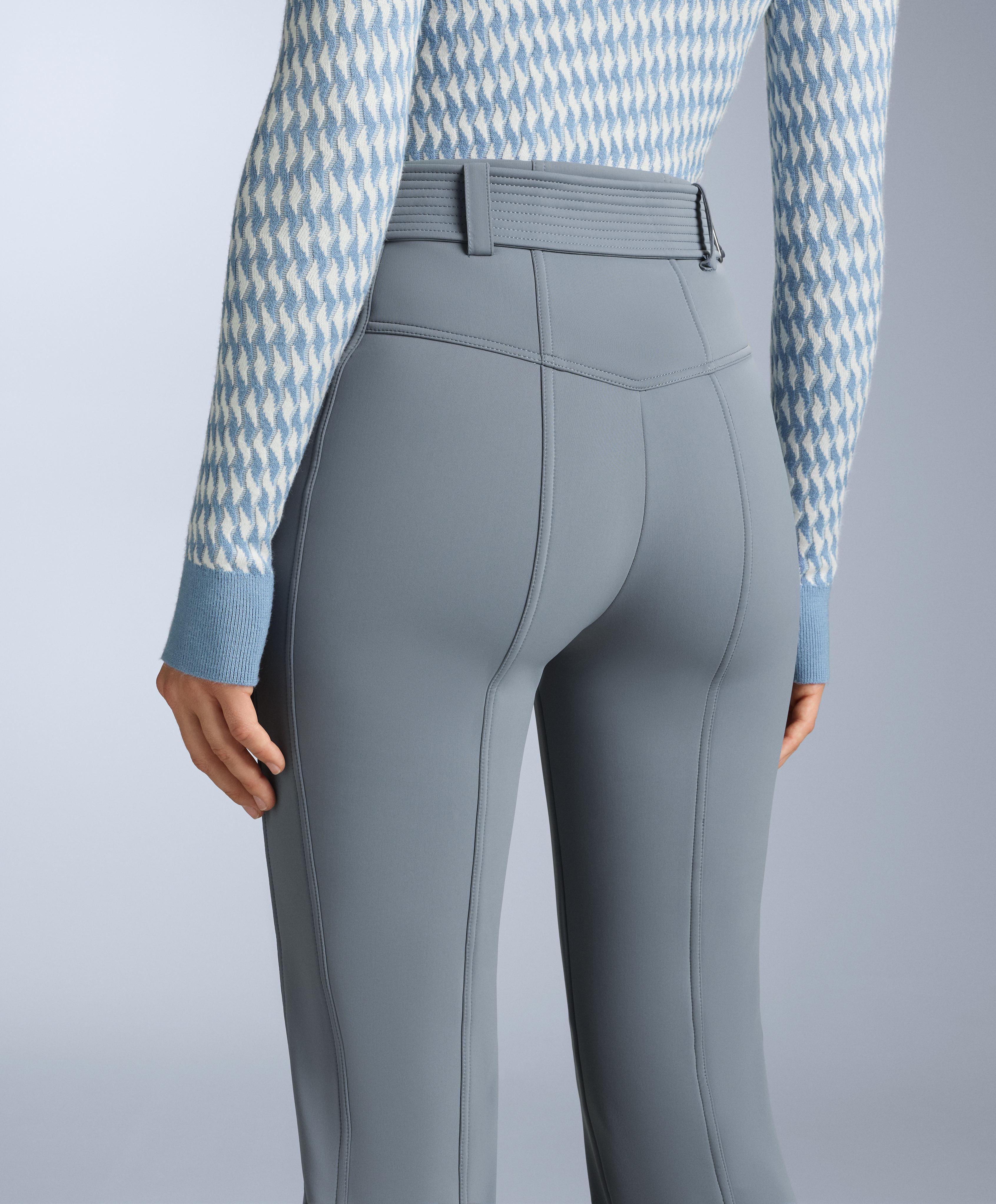 Water-resistant high-rise flare stretch SKI trousers — GREY-BLUE