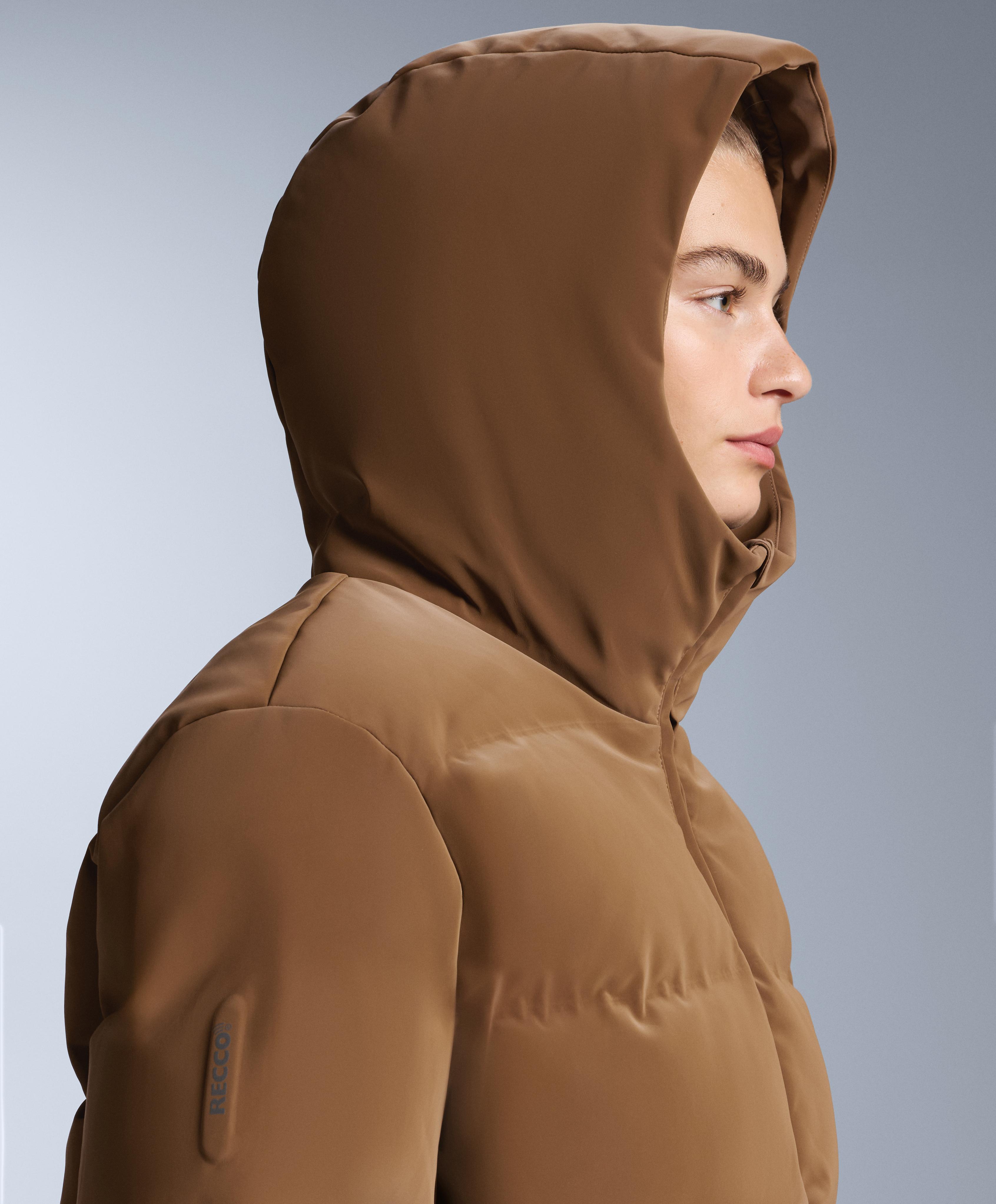 Satin padded jacket 80% down and 20% feather MINARDI PIUME SKI water-resistant — HONEY