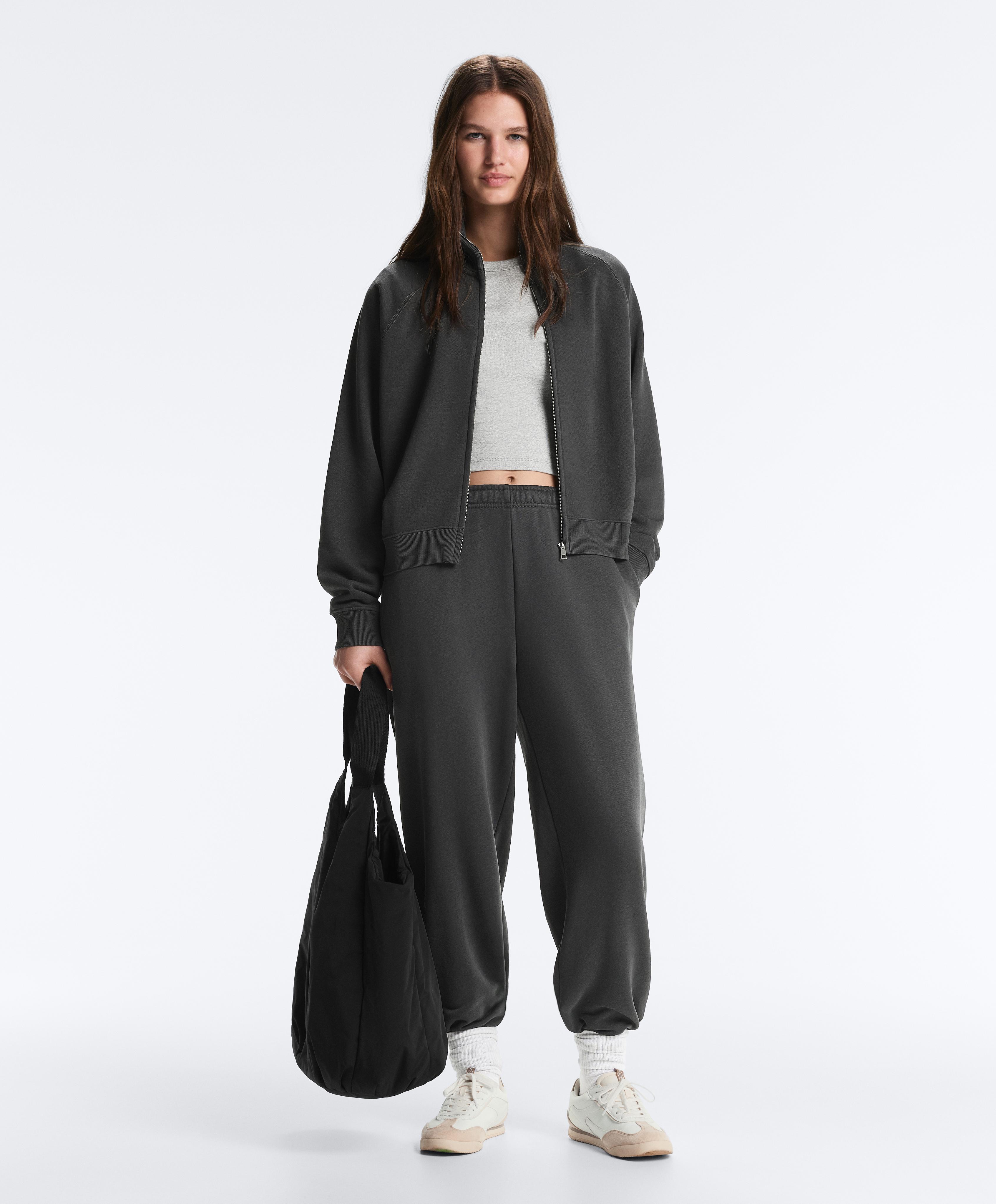 Cotton blend joggers — DARK ANTHRACITE