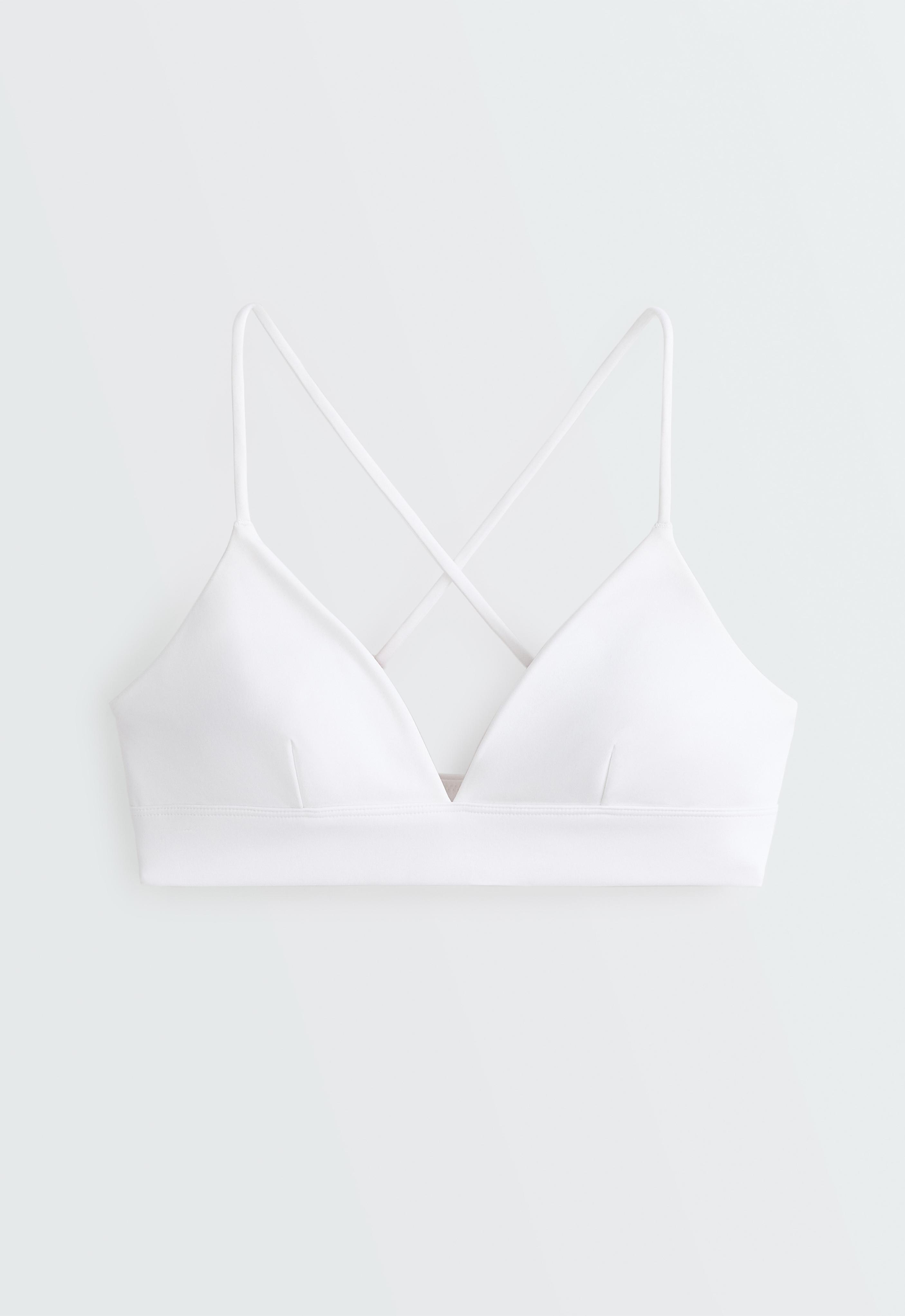 Low-support Comfortlux triangle sports bra — WHITE