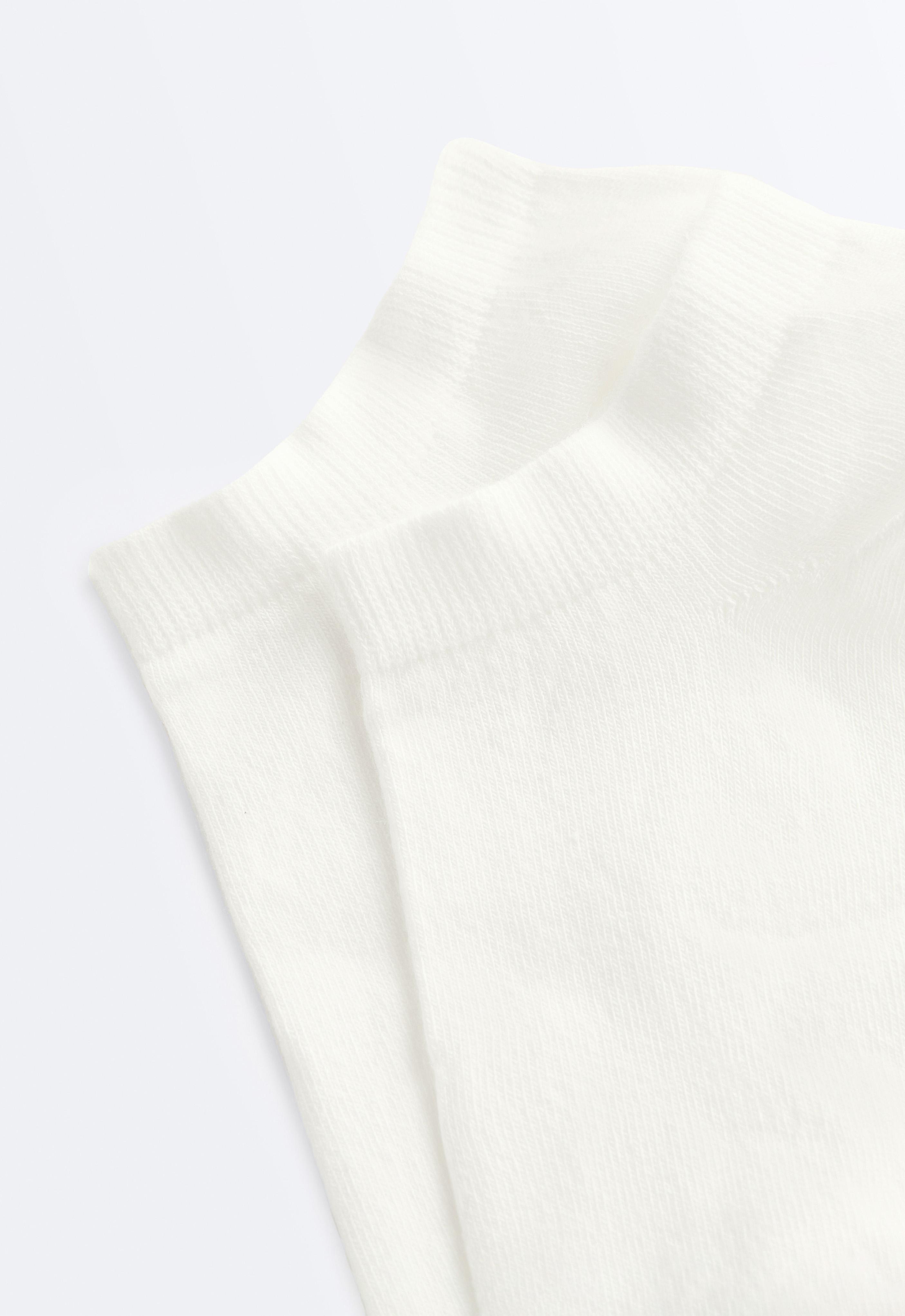 5 pairs of cotton blend sneaker socks — PALE ECRU