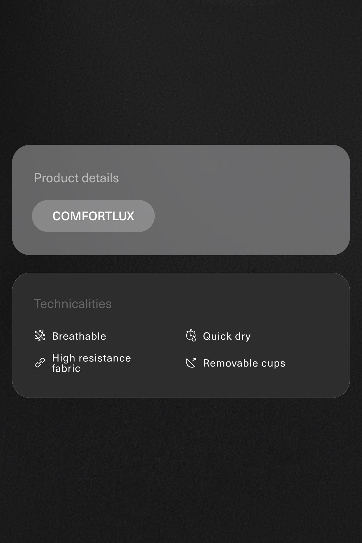 Comfortlux strappy tank top with cups — BLACK