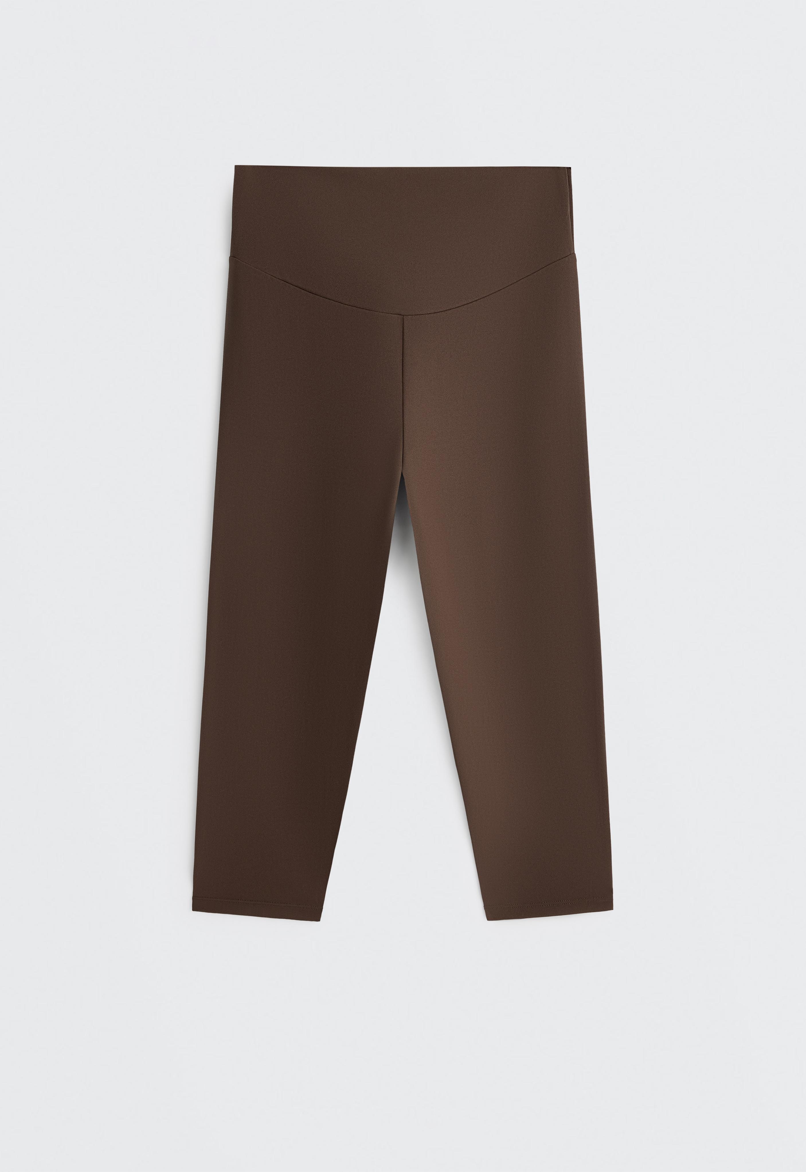 Comfortlux high-rise 40cm knee-length leggings — DARK BROWN