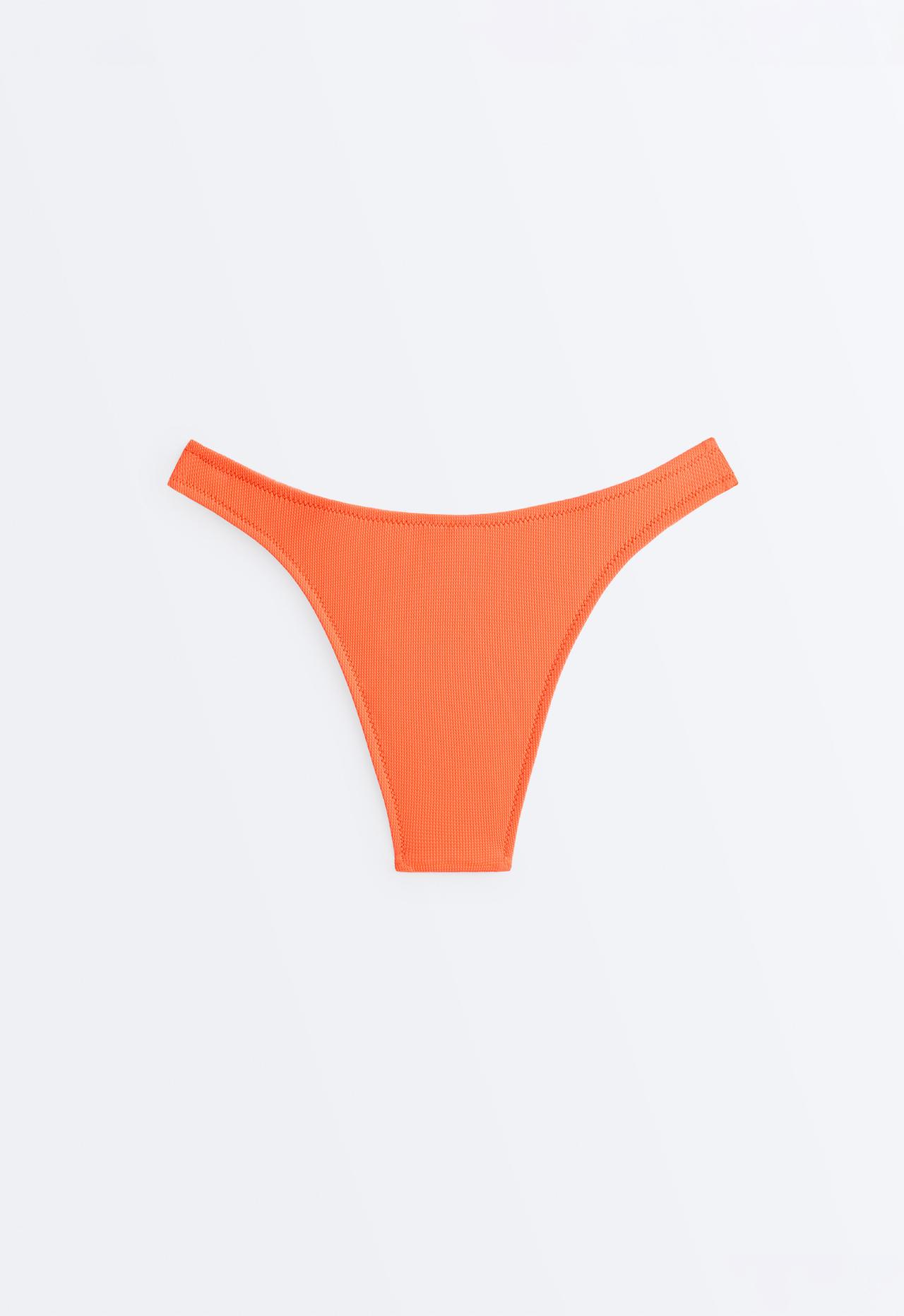 Piqué medium-coverage U-cut bikini briefs — WASHED ORANGE