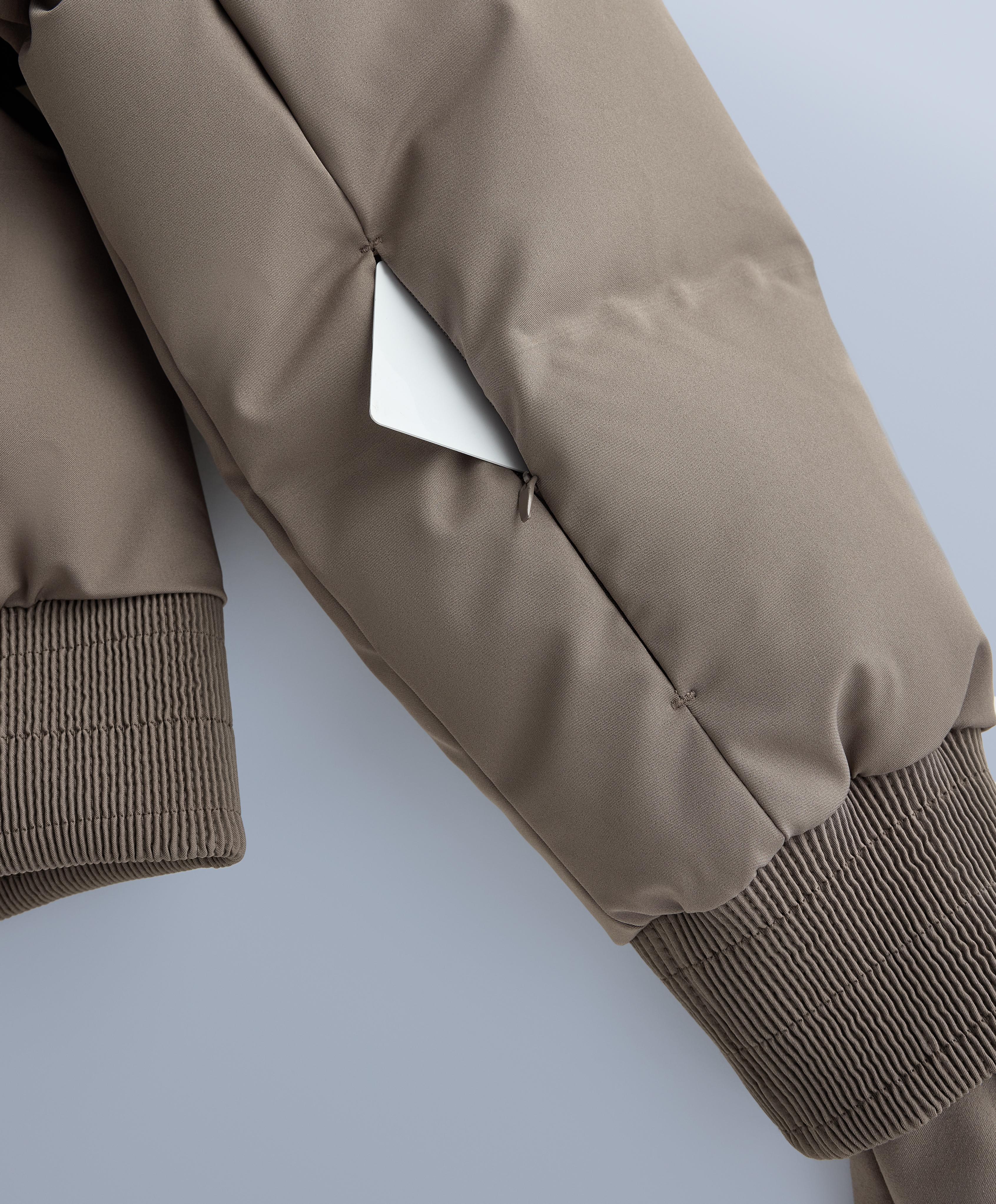 MINARDI PIUME SKI water-resistant 80% down and 20% feather jacket — DARK TAUPE