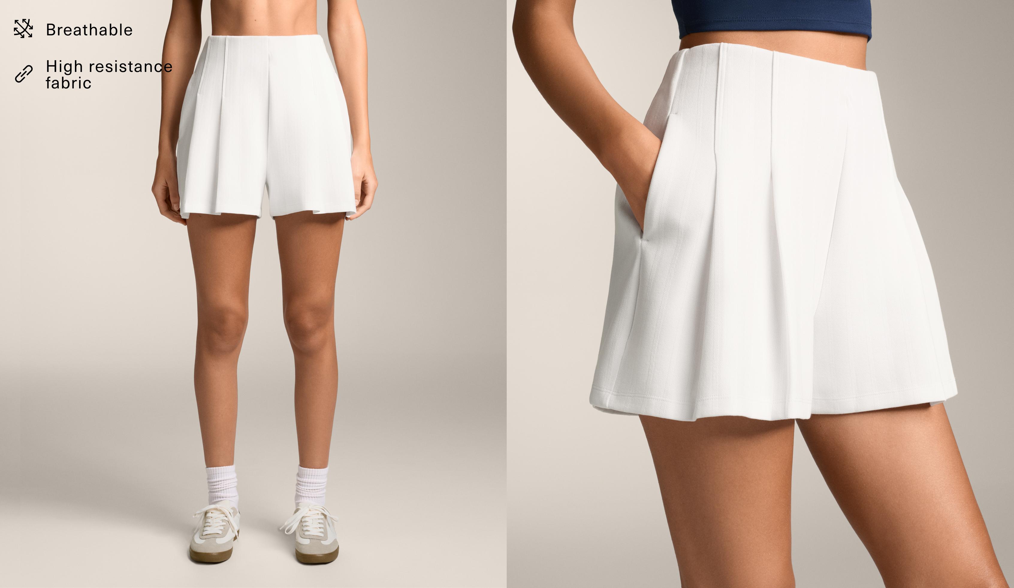 Piqué striped Bermuda shorts with cotton — WHITE 