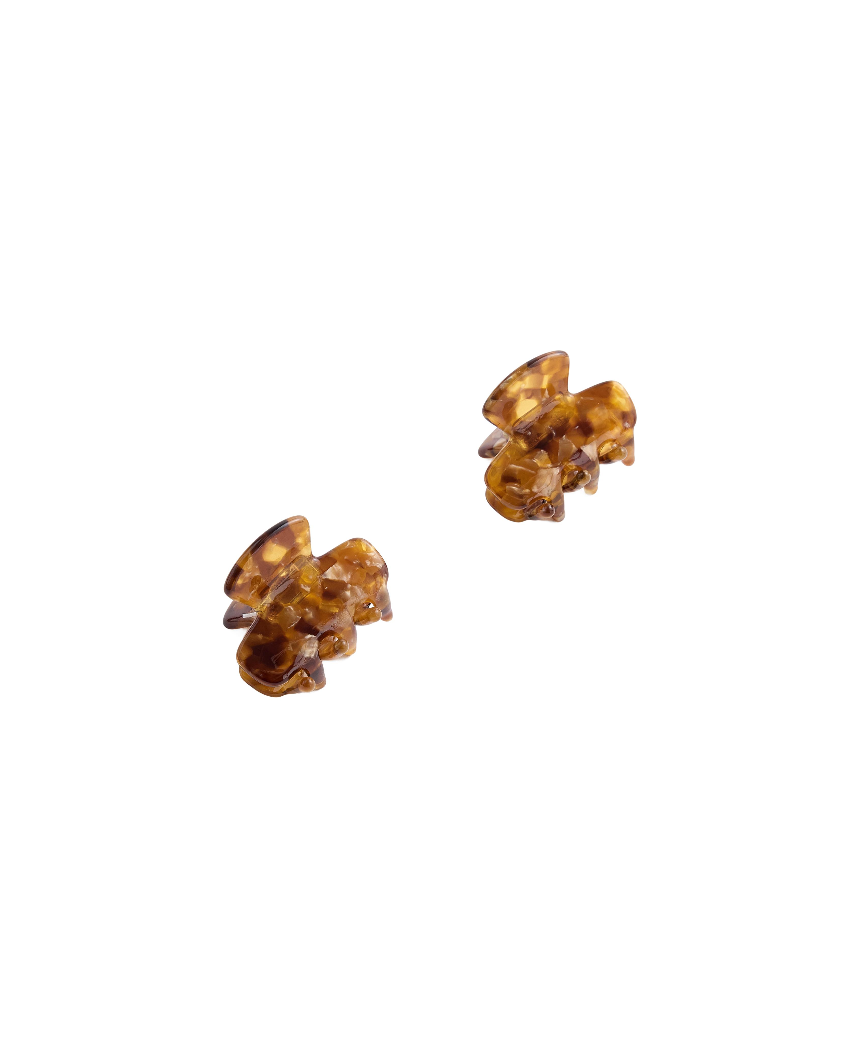 2 mini tortoiseshell hair clips — COPPER