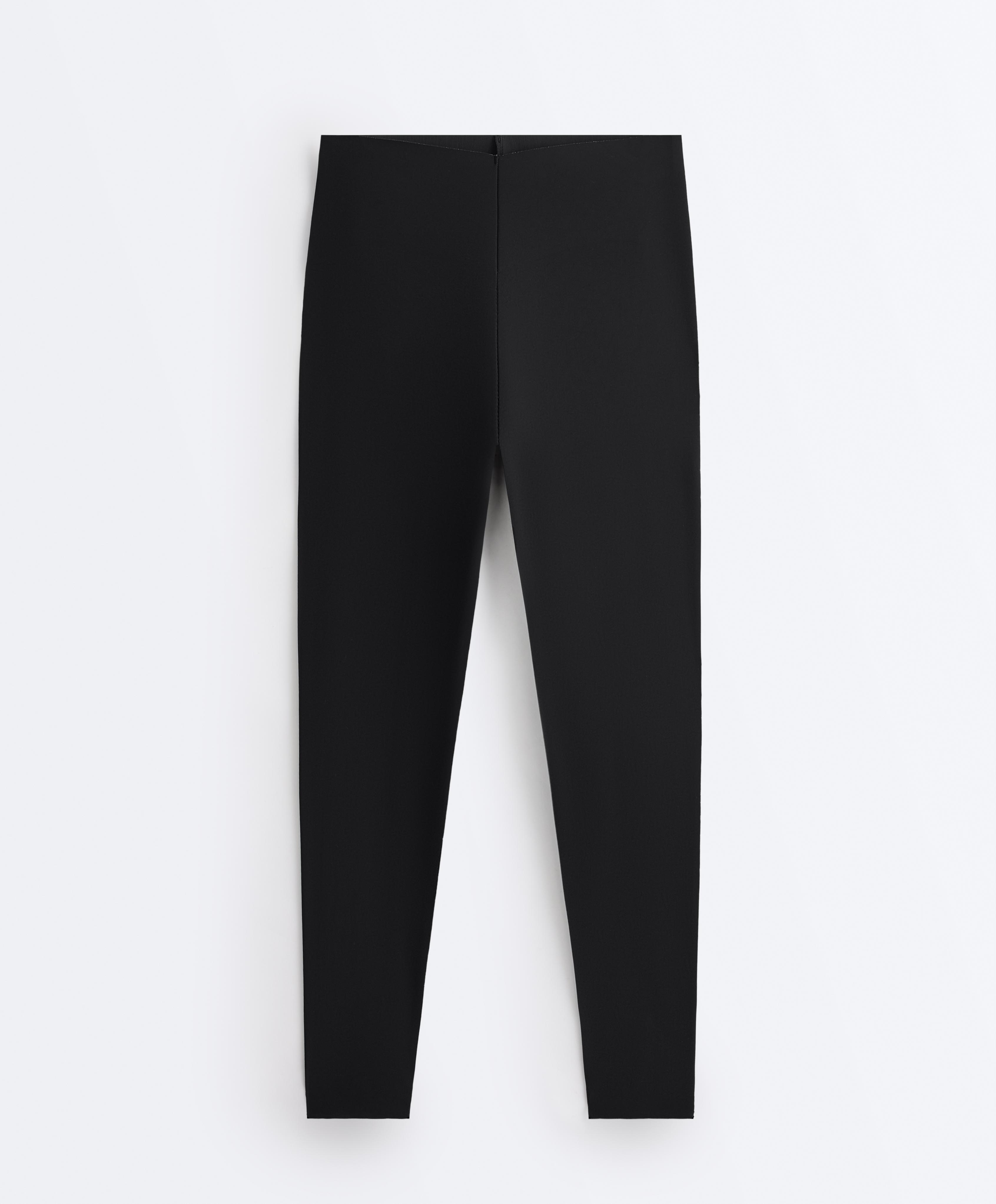 V-cut Light Touch 65cm high-rise ankle-length leggings — BLACK