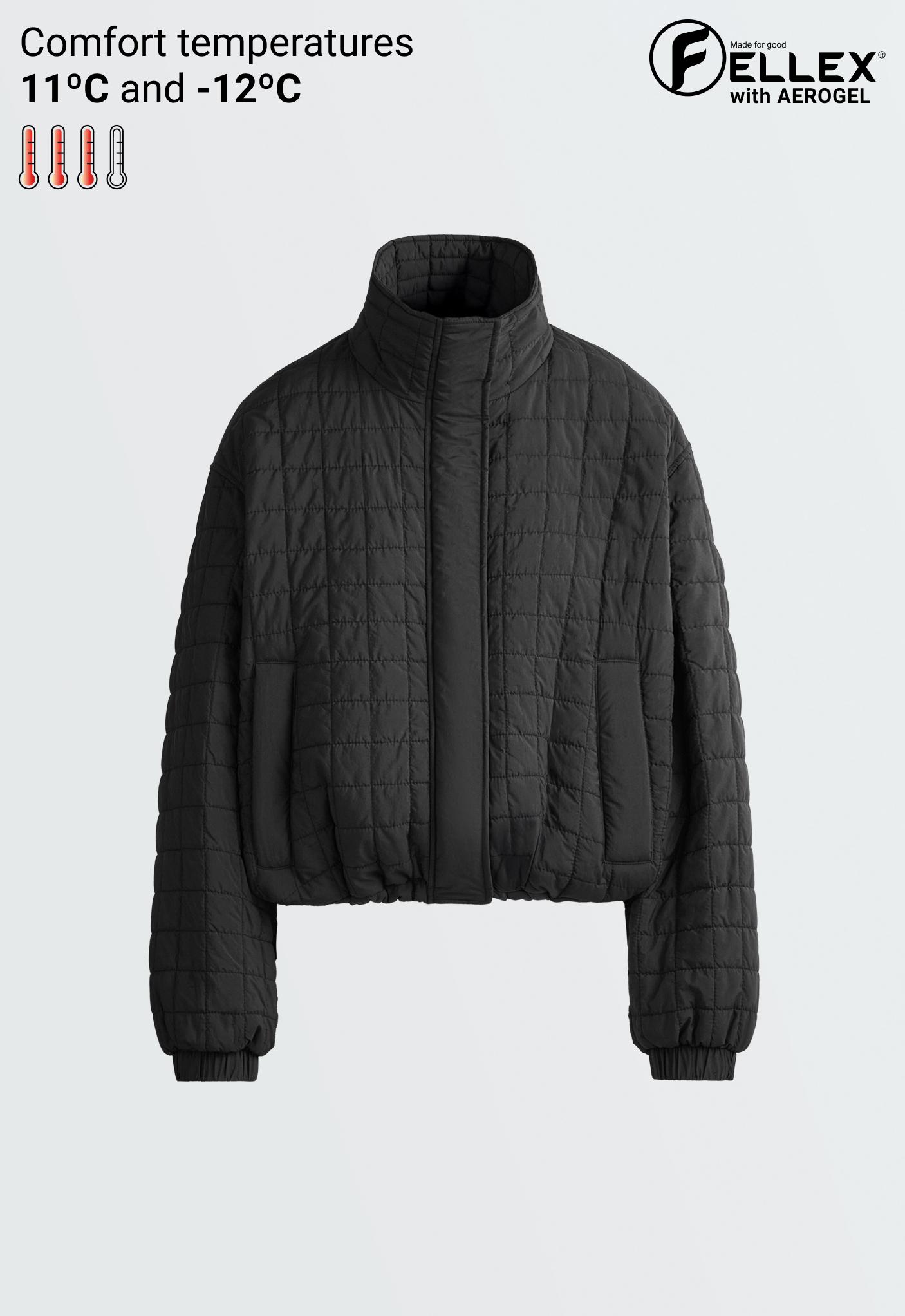 Short FELLEX® AEROGEL padded jacket — BLACK
