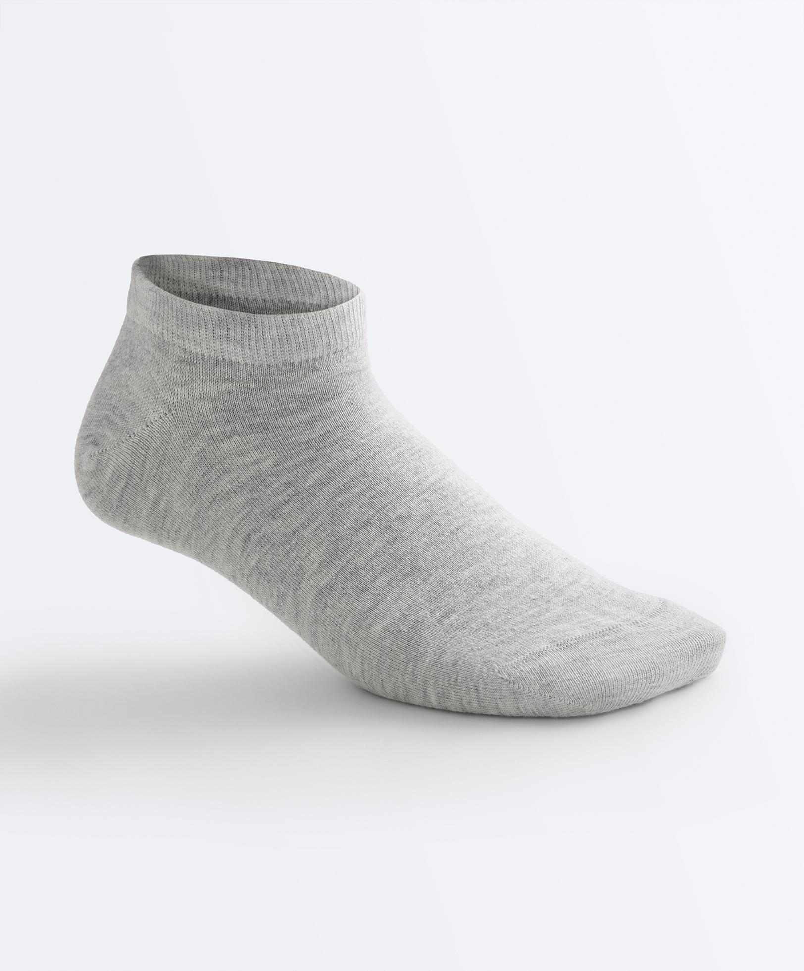 5 pairs of cotton sneaker socks — PALE GREY MELANGE