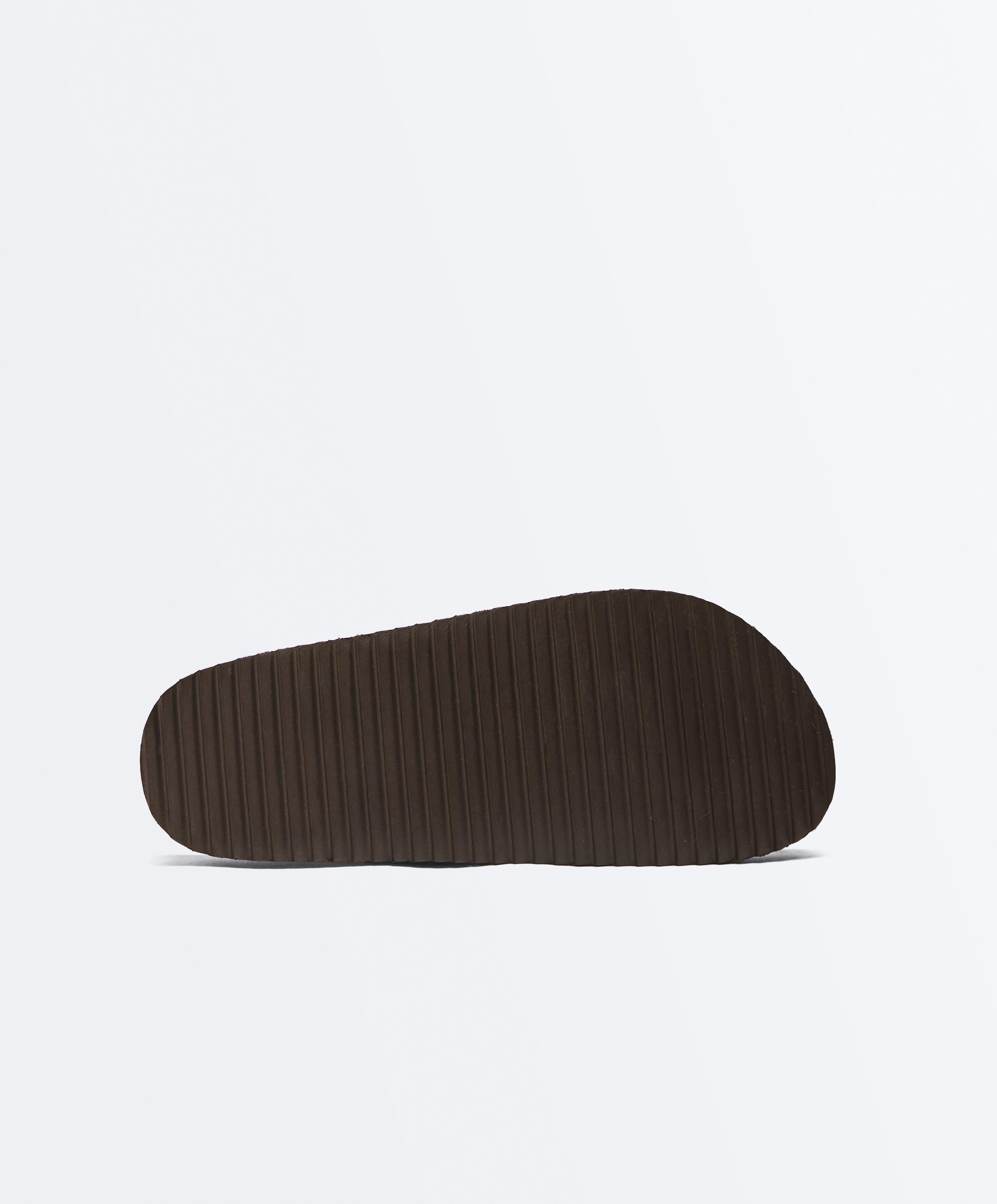 Split leather mules — BURNT ORANGE
