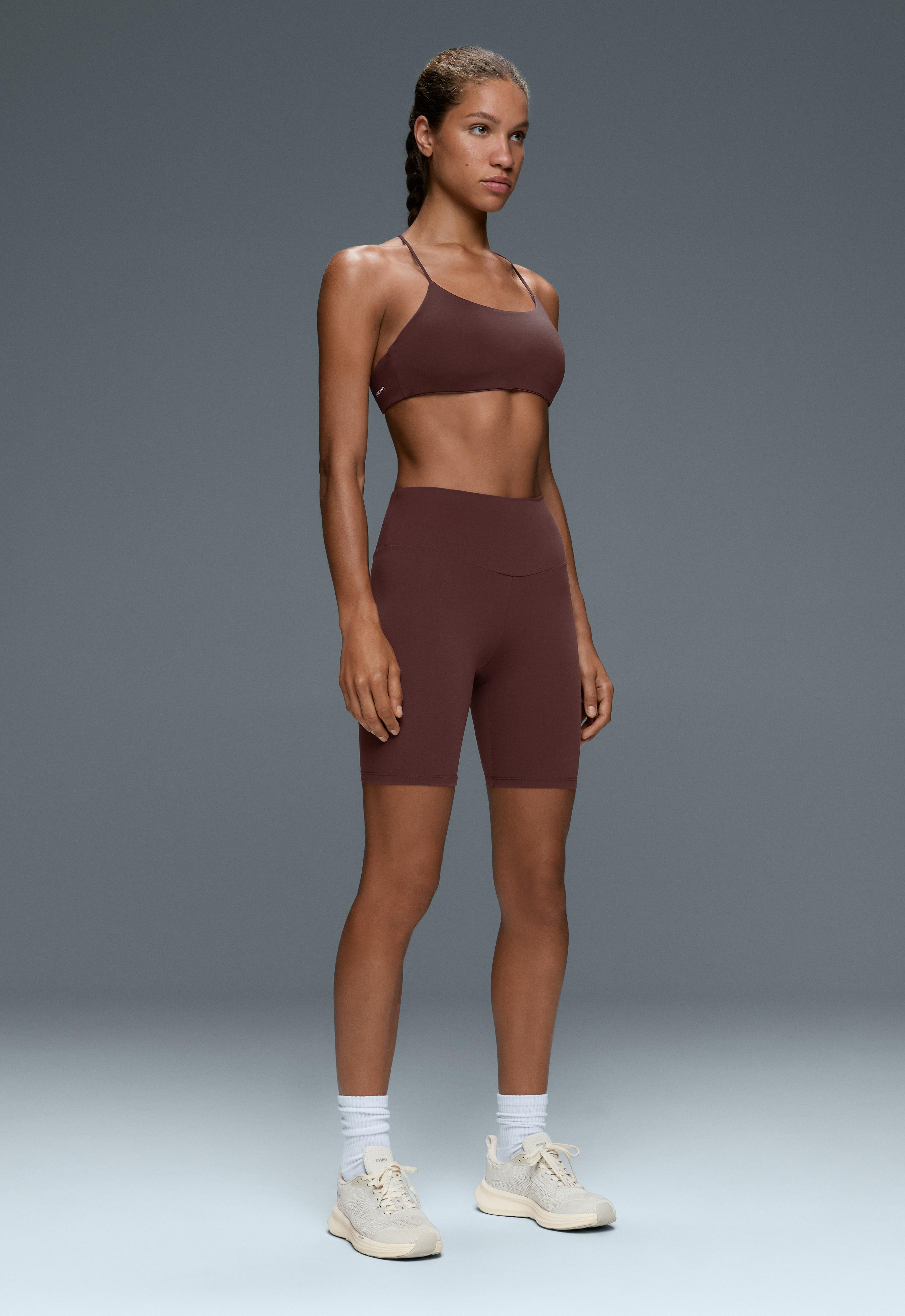 Comfortlux high-rise 20cm biker leggings — CHOCOLATE