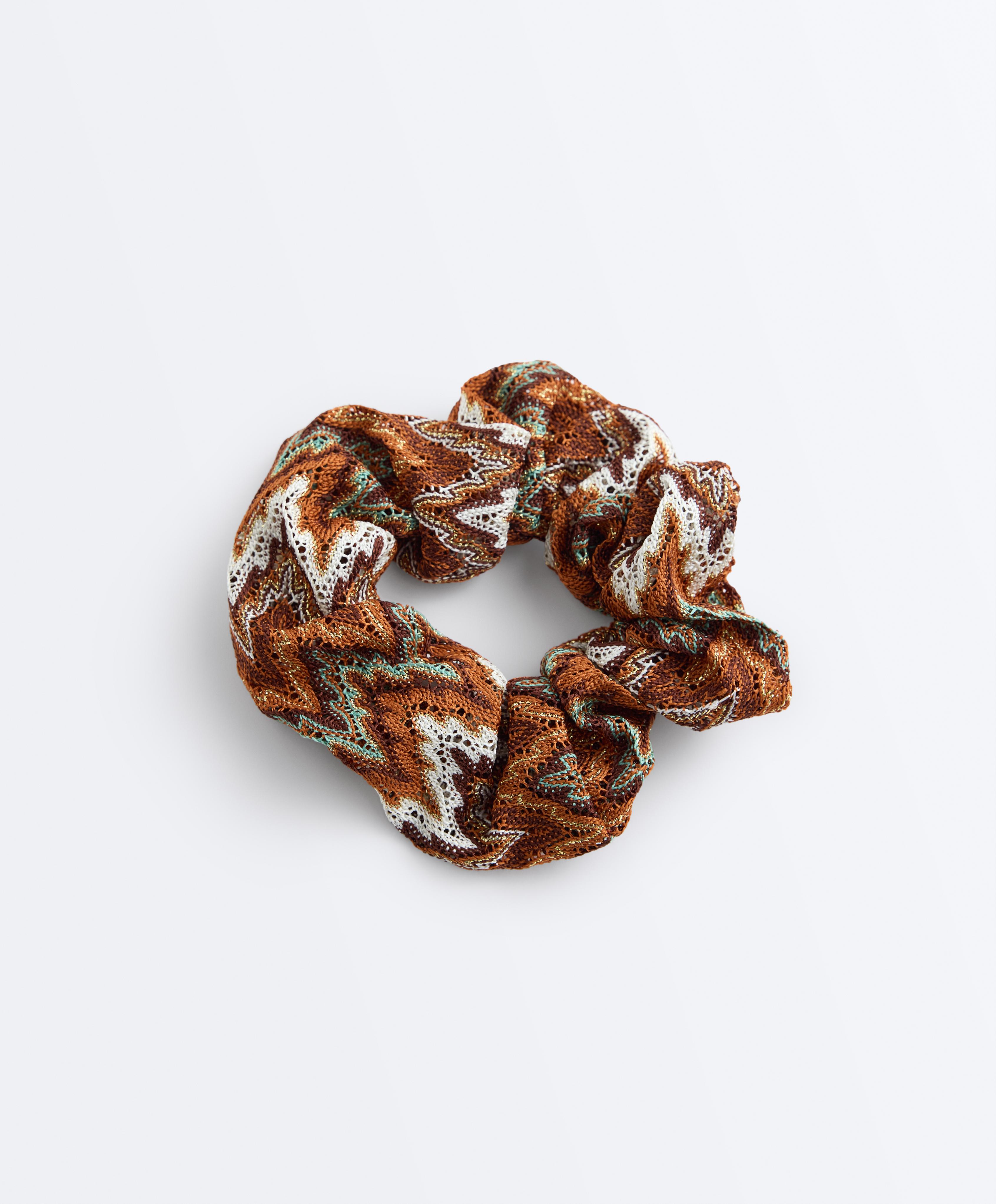 Large herringbone scrunchie — BEIGE
