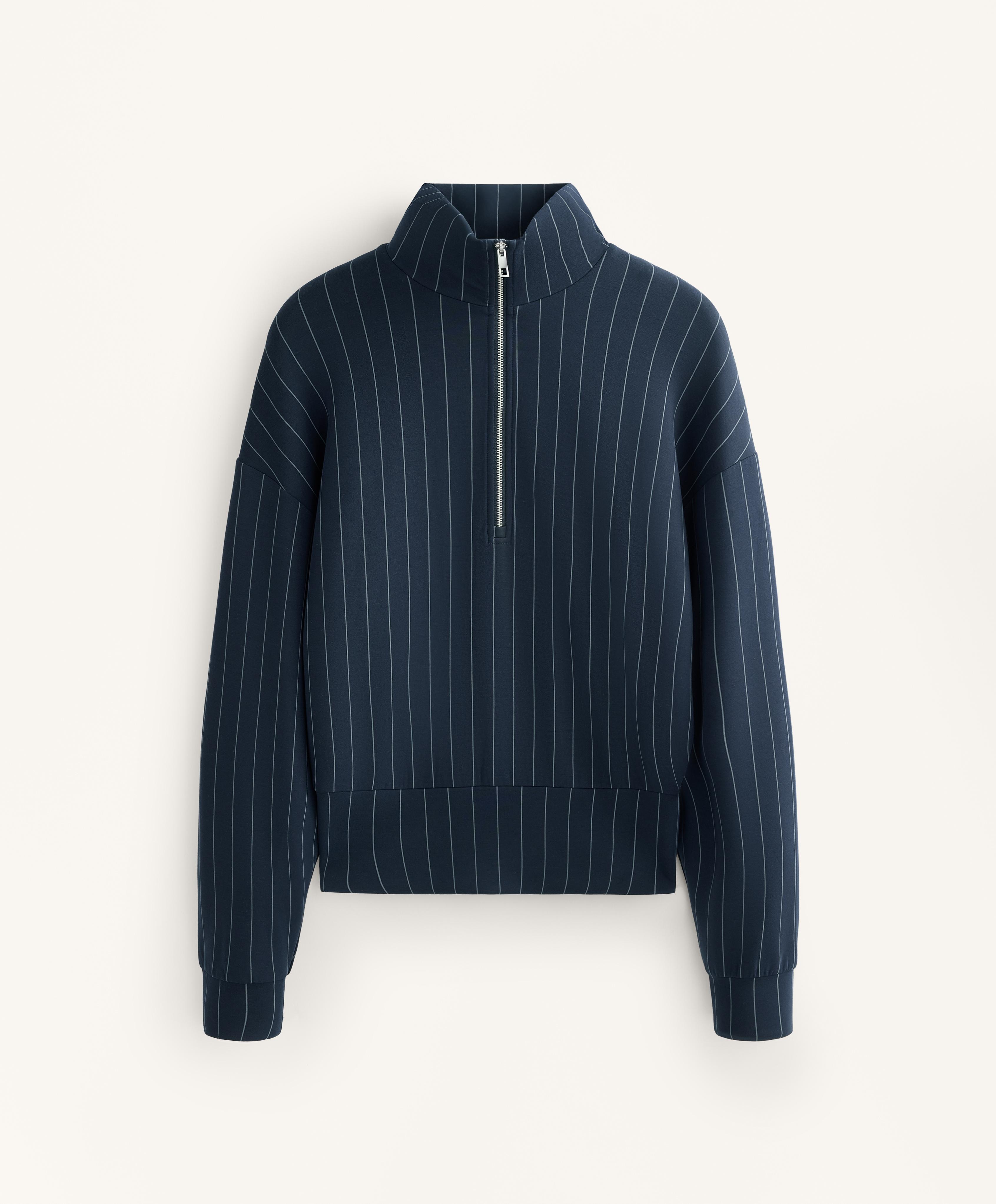 Striped half-zip sweatshirt with soft-touch modal | OYSHO