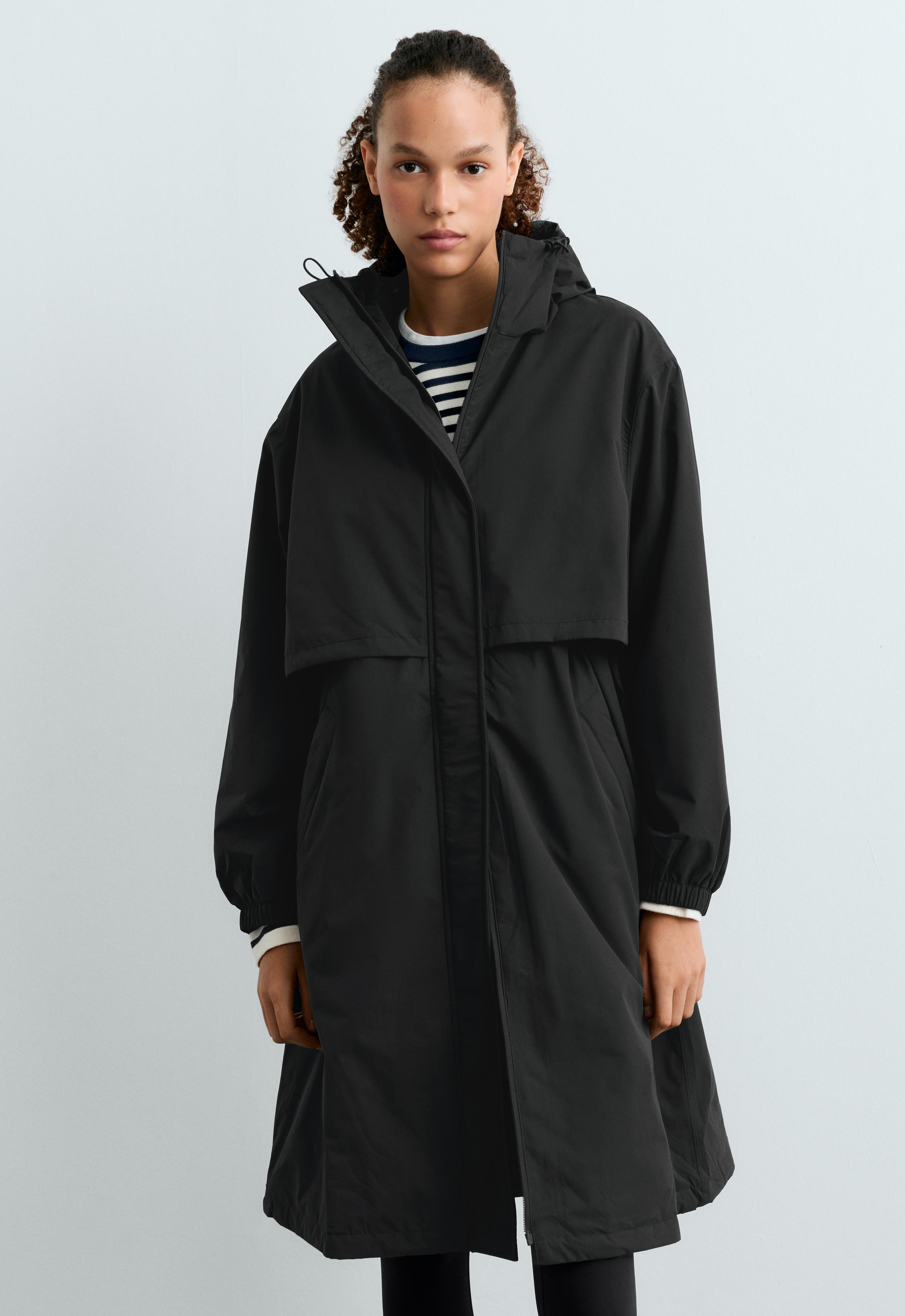 Lange, wasserdichte Steppjacke mit FELLEX® AEROGEL