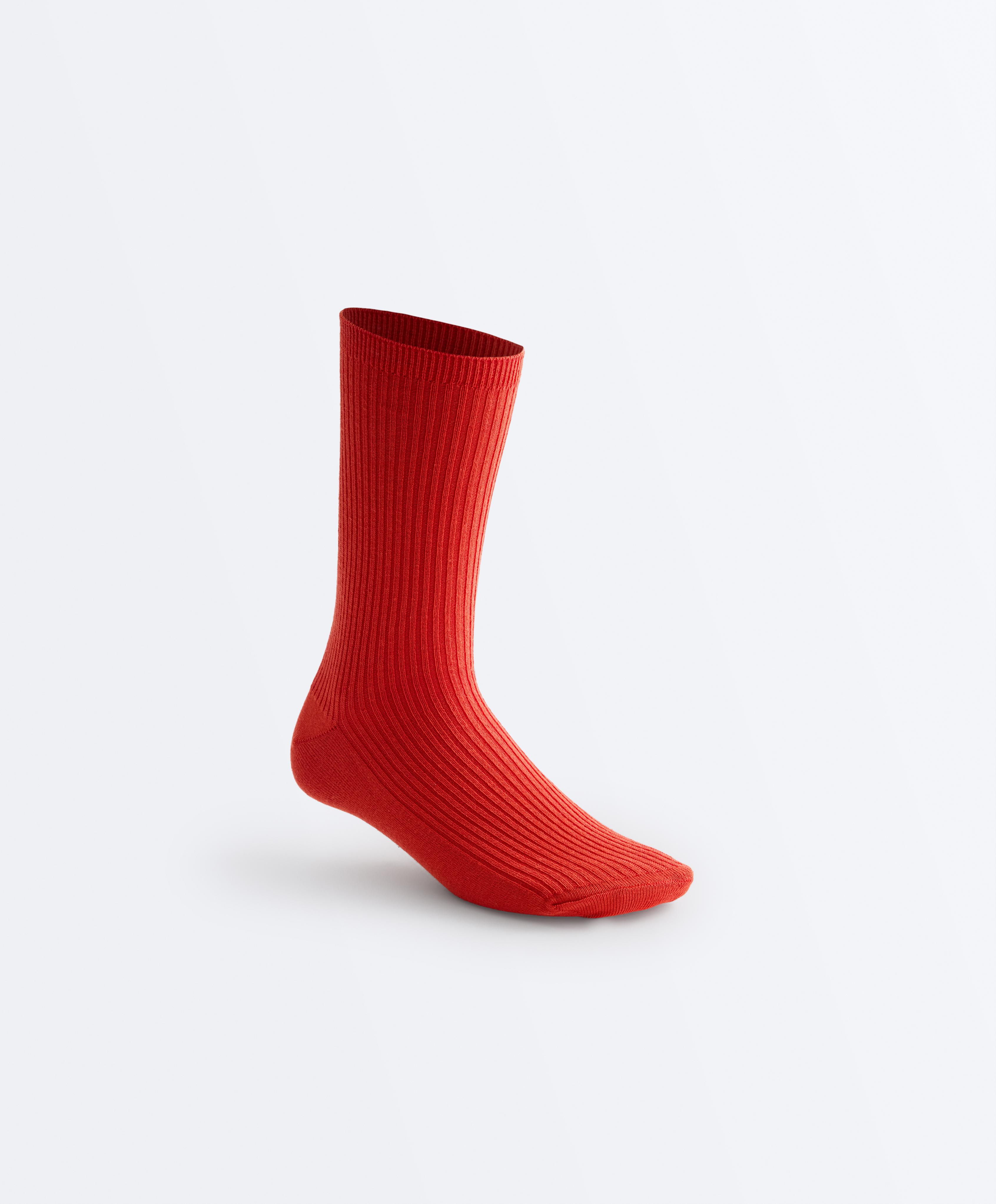 5 pairs of cotton blend classic socks — BRIGHT ORANGE