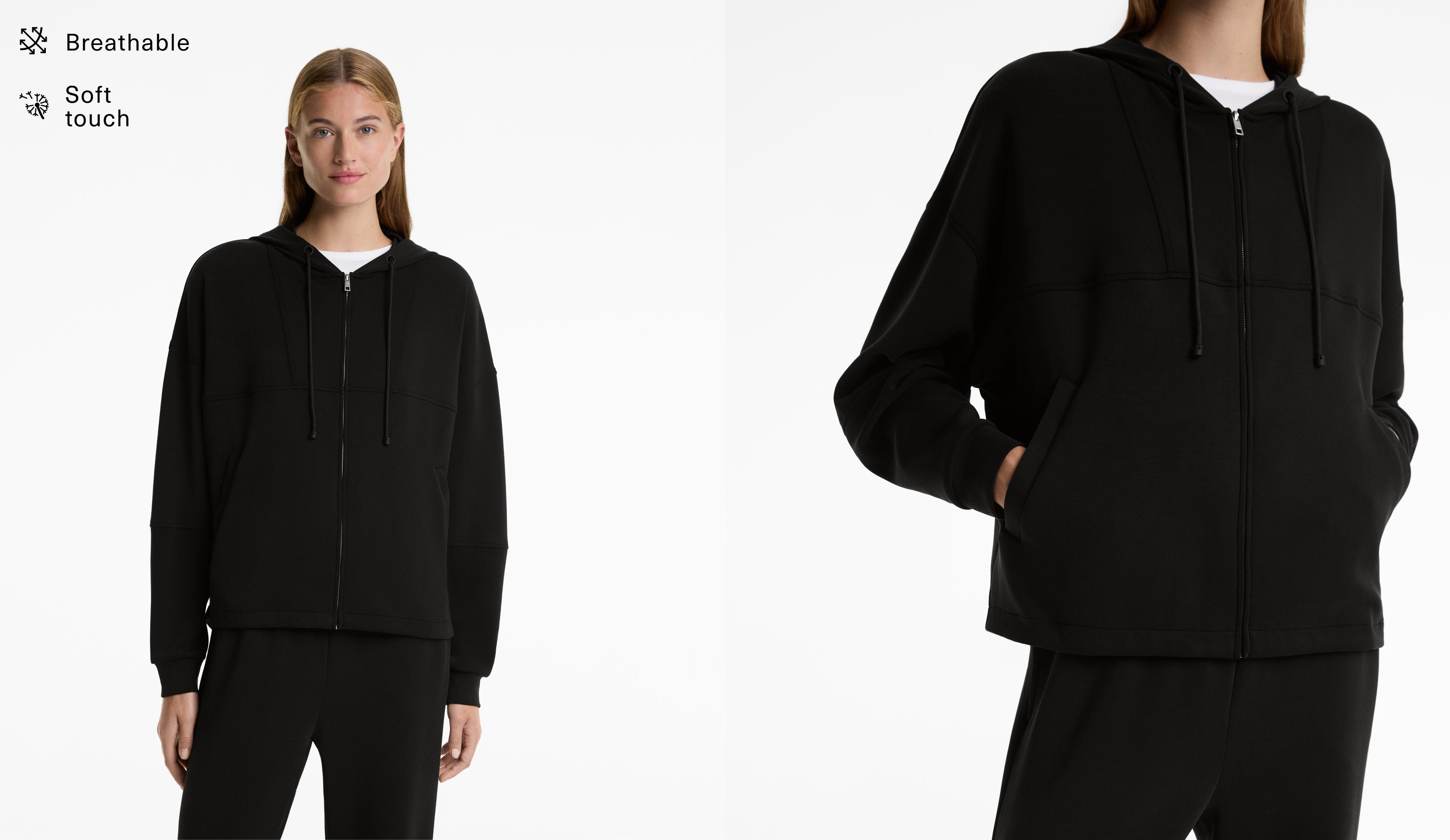 Chaqueta con capucha con modal tacto suave