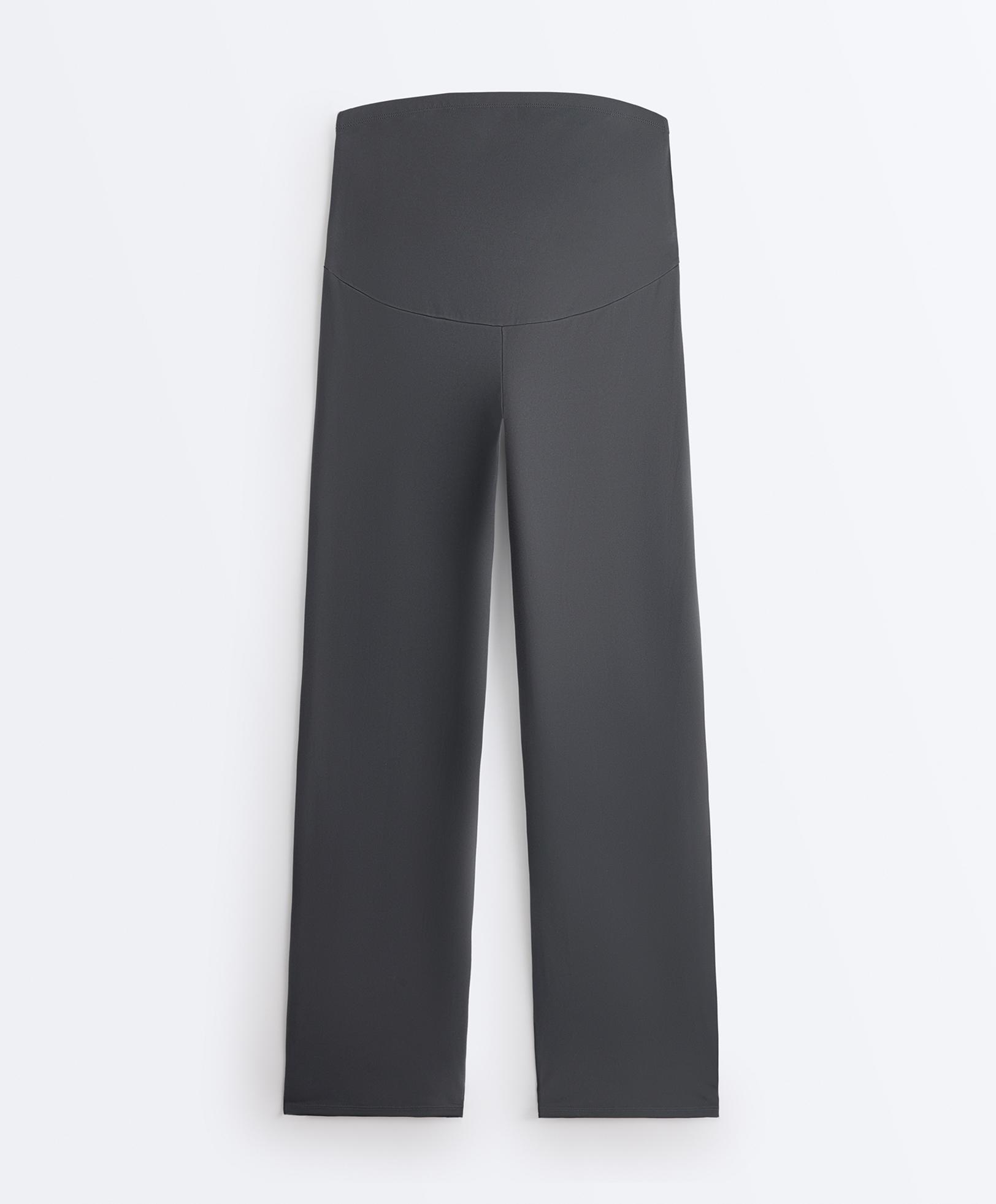 Comfortlux maternity straight-leg trousers — ASPHALT