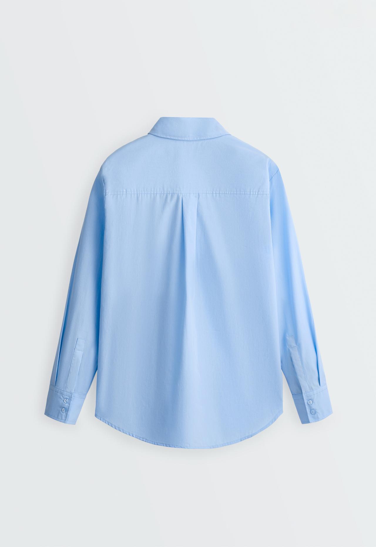 100% cotton long-sleeved shirt — SKY BLUE