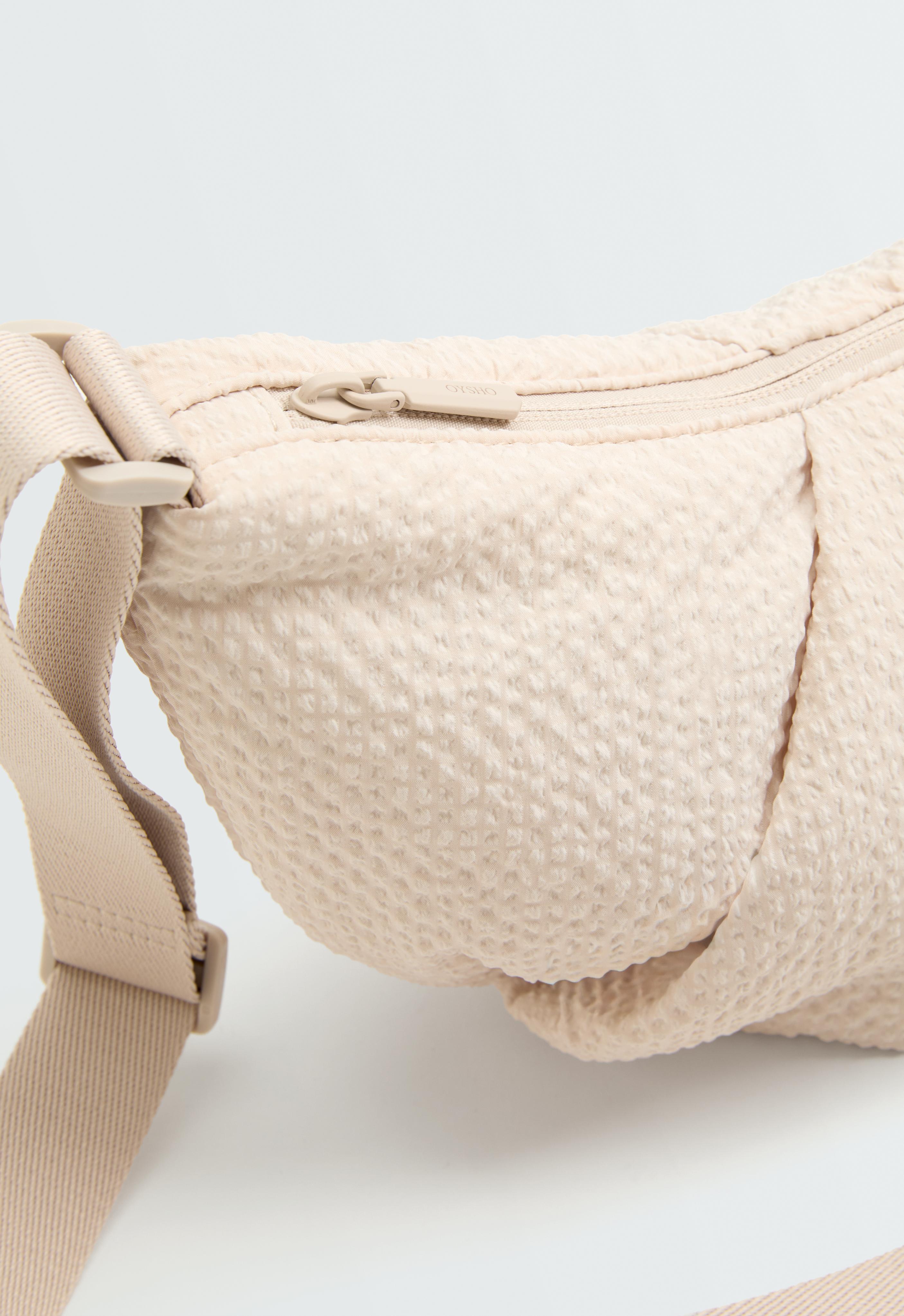Textured quilted crossbody bag — ECRU