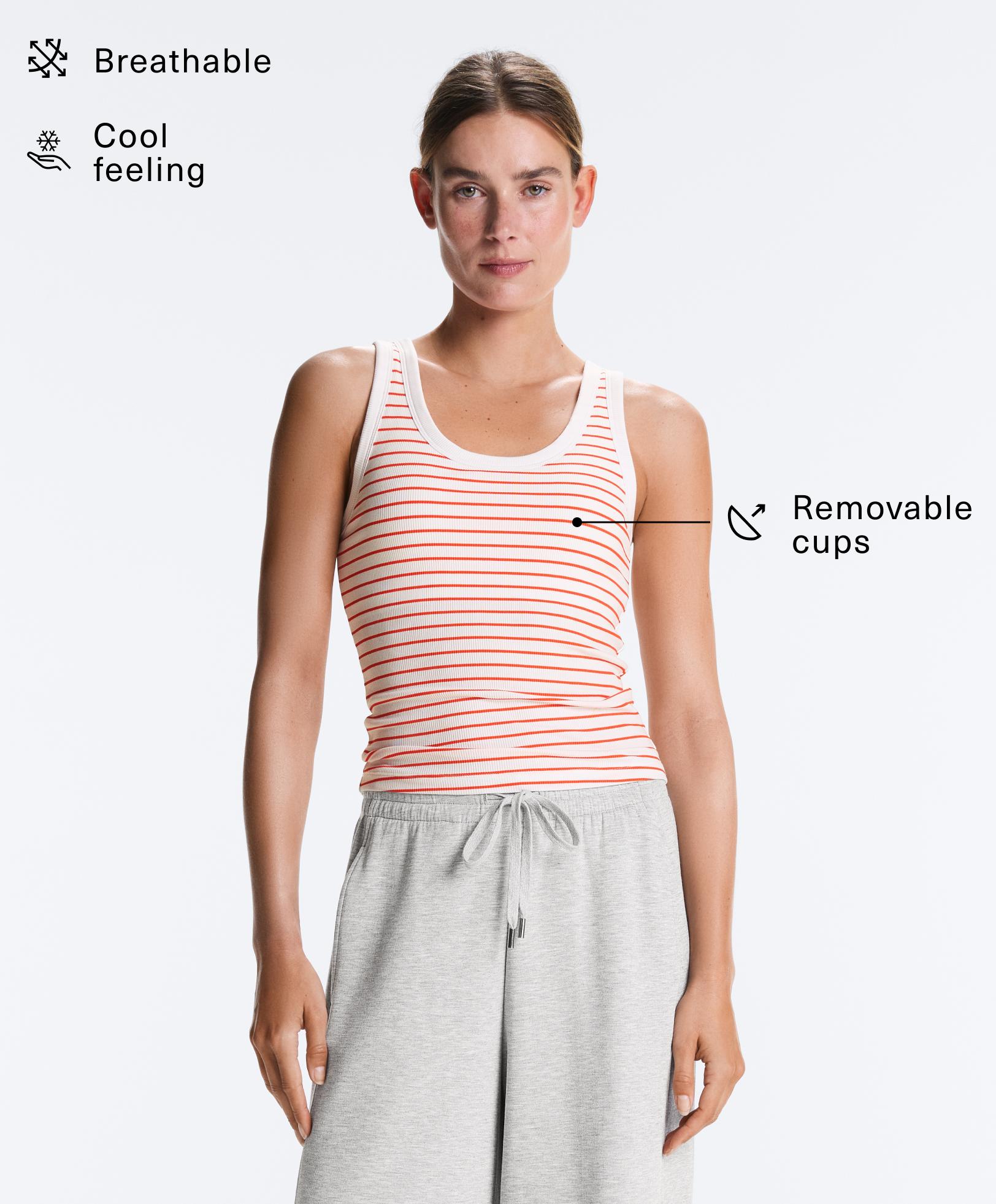 Lange rib tank top met modal