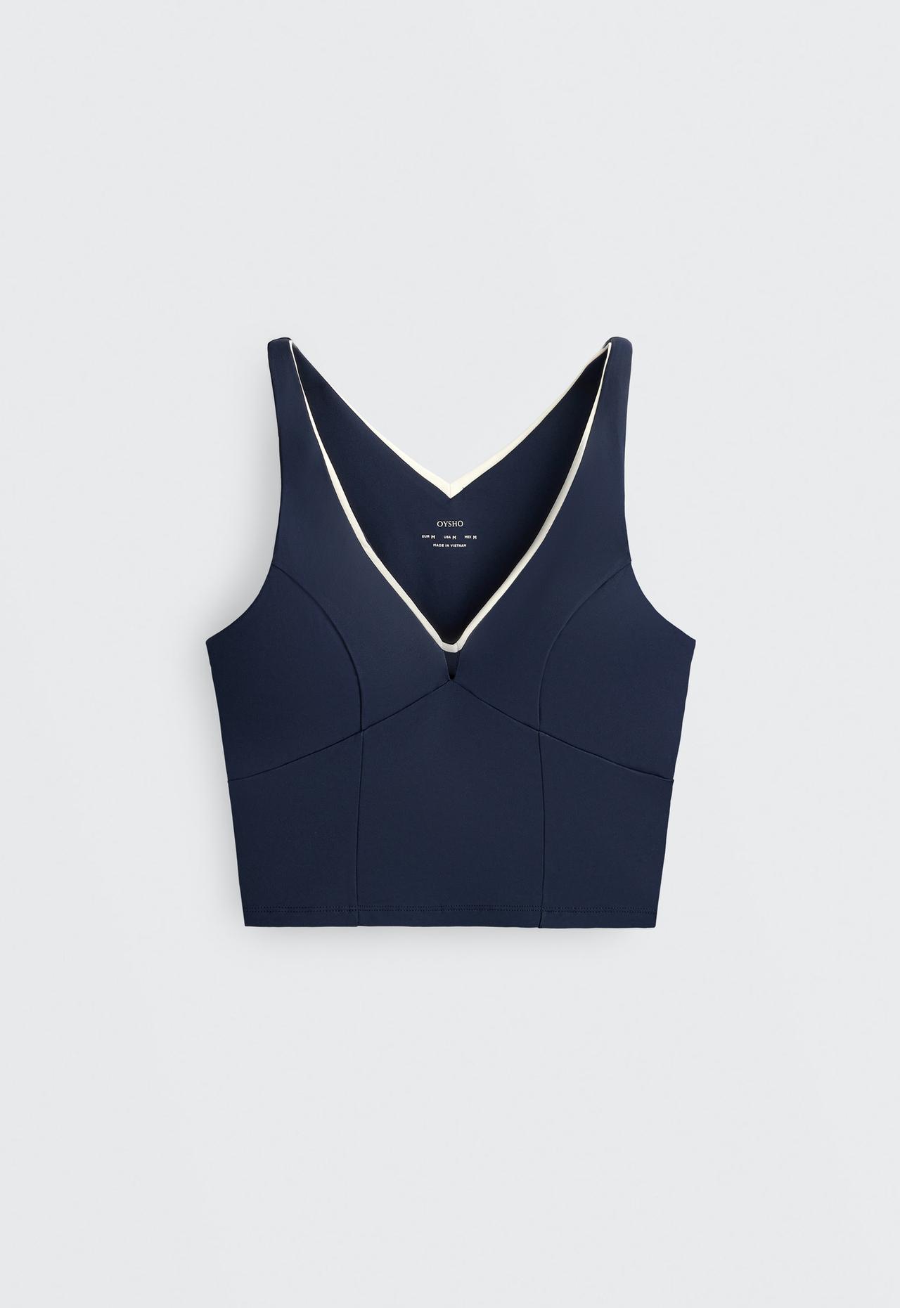 Comfortlux strap tank top V-neck — NAVY BLUE