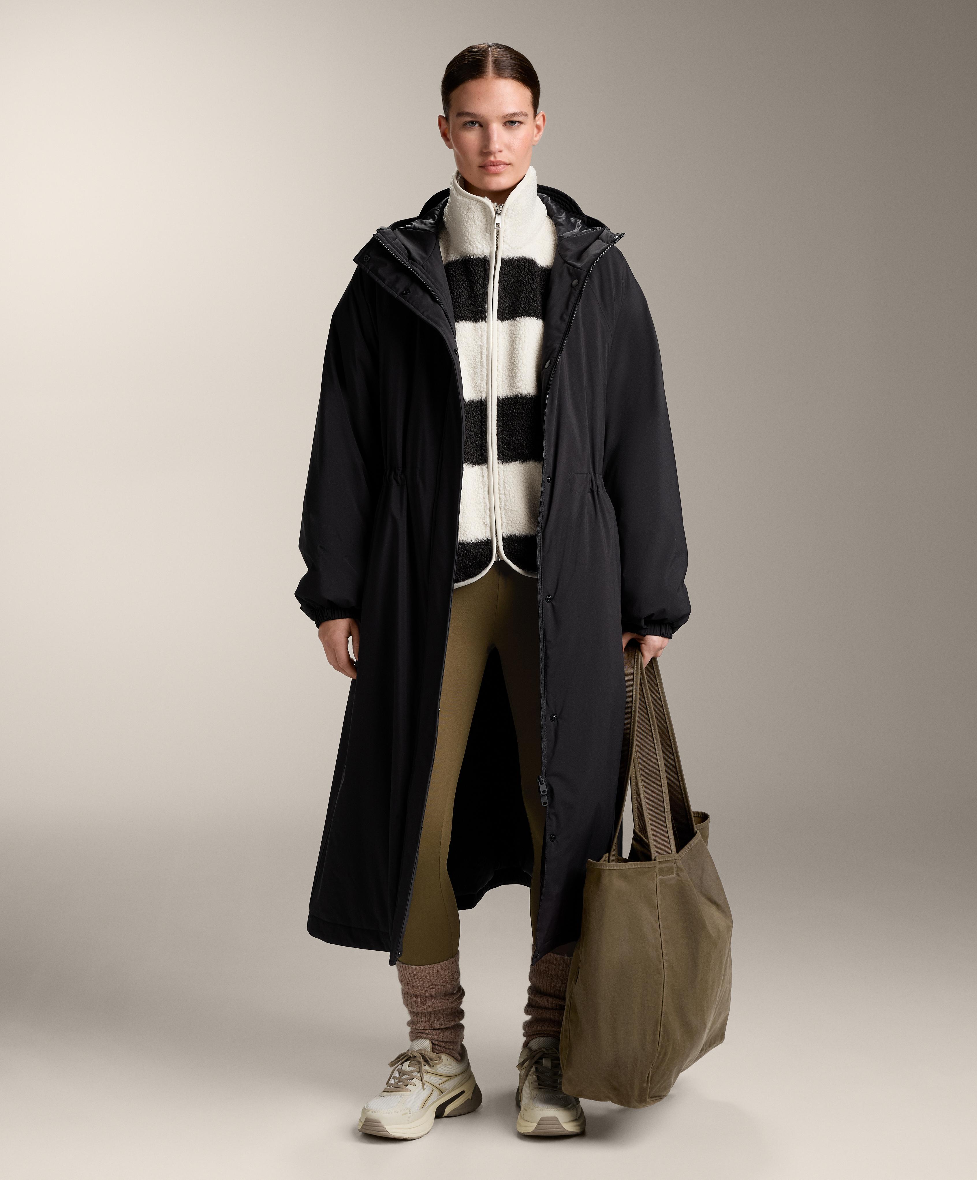 Striped faux-shearling bomber jacket — ECRU