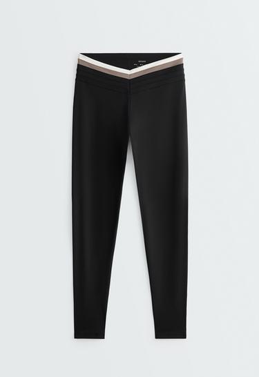 Comfortlux ankle-length high rise block leggings — BLACK 8