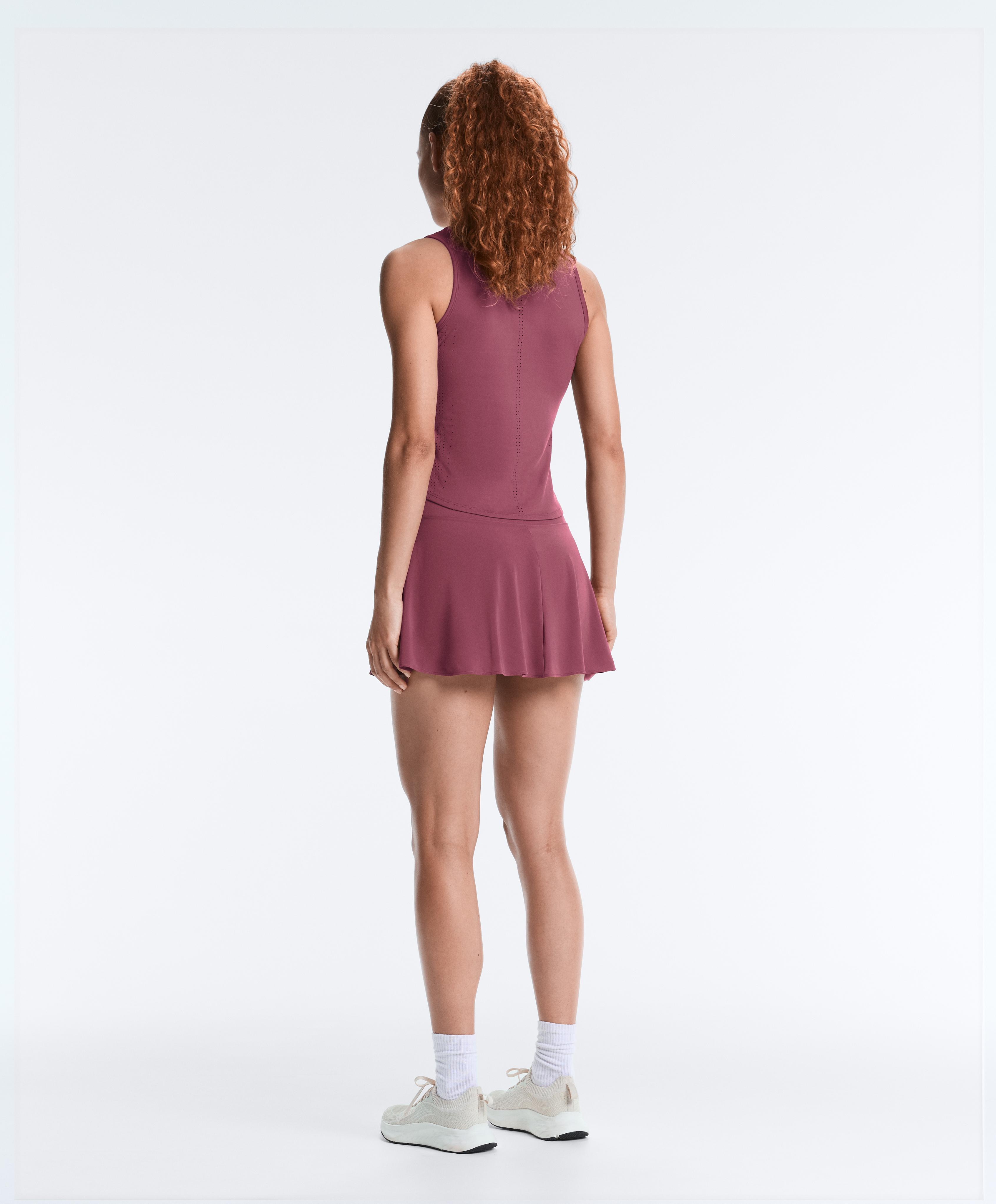 Technical sleeveless T-shirt with half zip — DUSTY ROSETTE