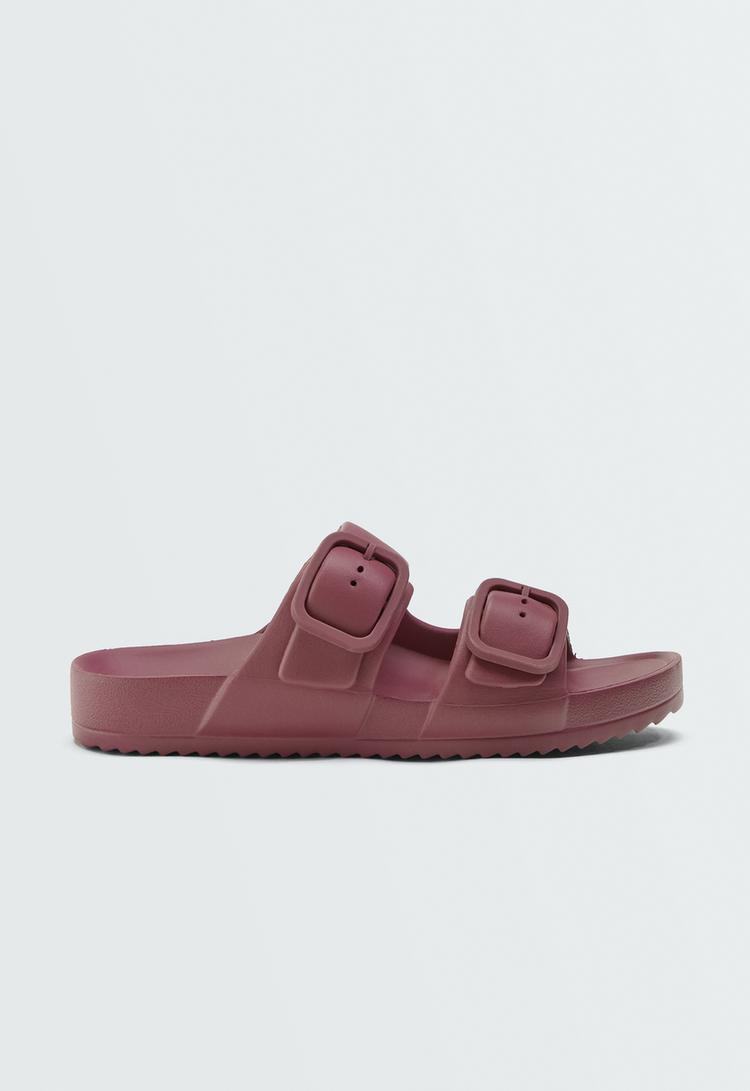 Buckle beach sandals — RASPBERRY