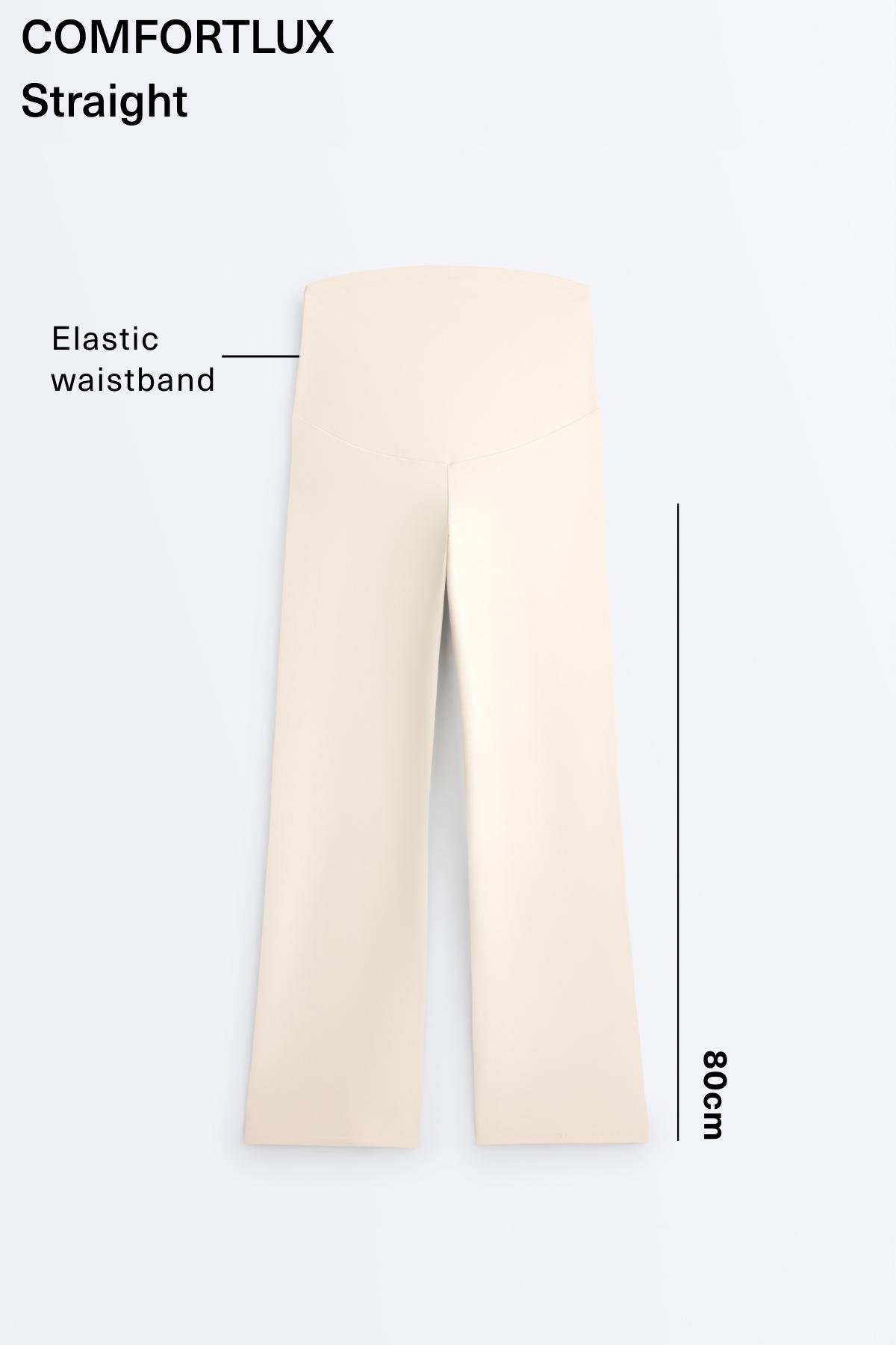 Comfortlux maternity straight-leg trousers — PALE BEIGE