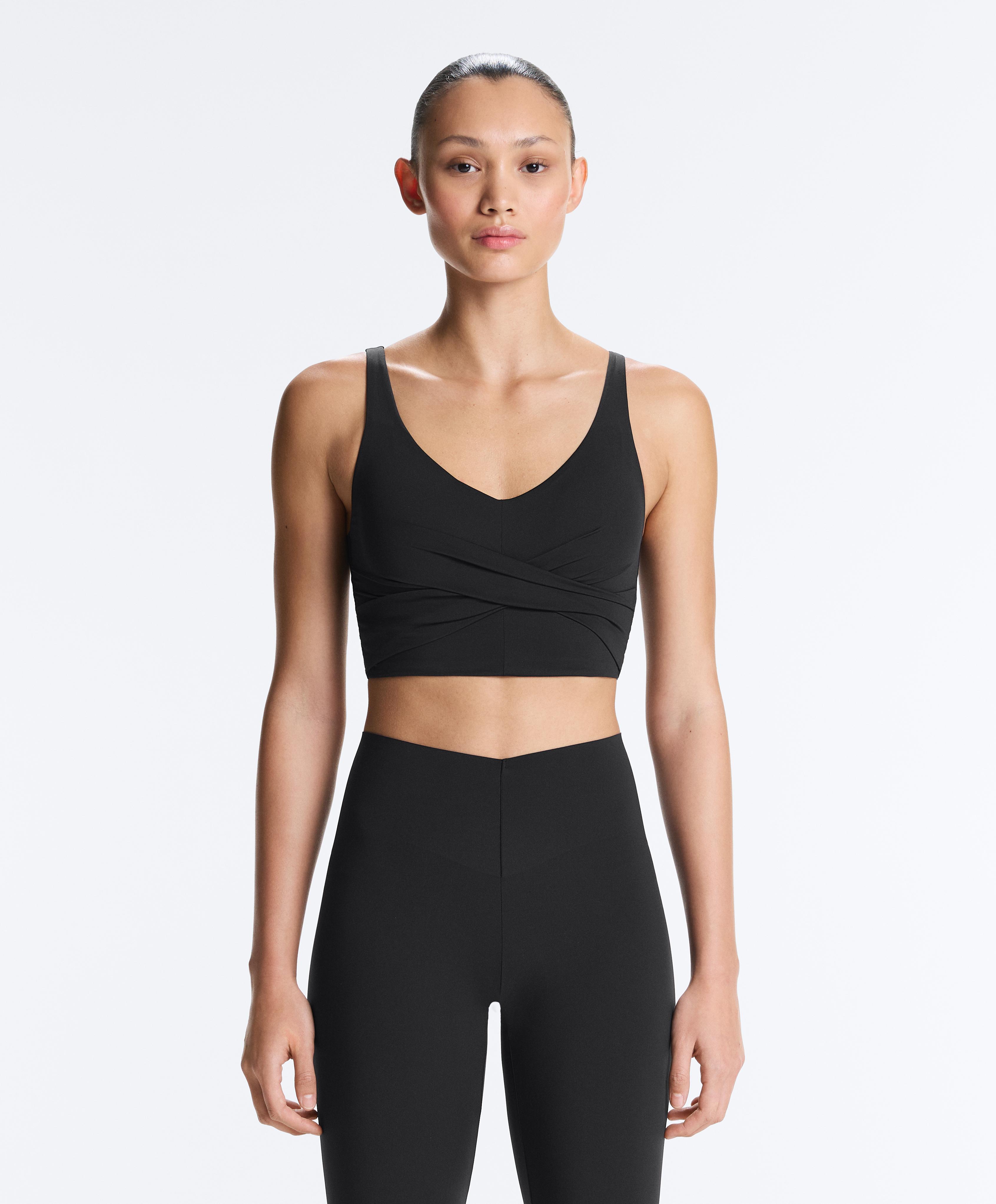 Light Touch crossover tank top — BLACK