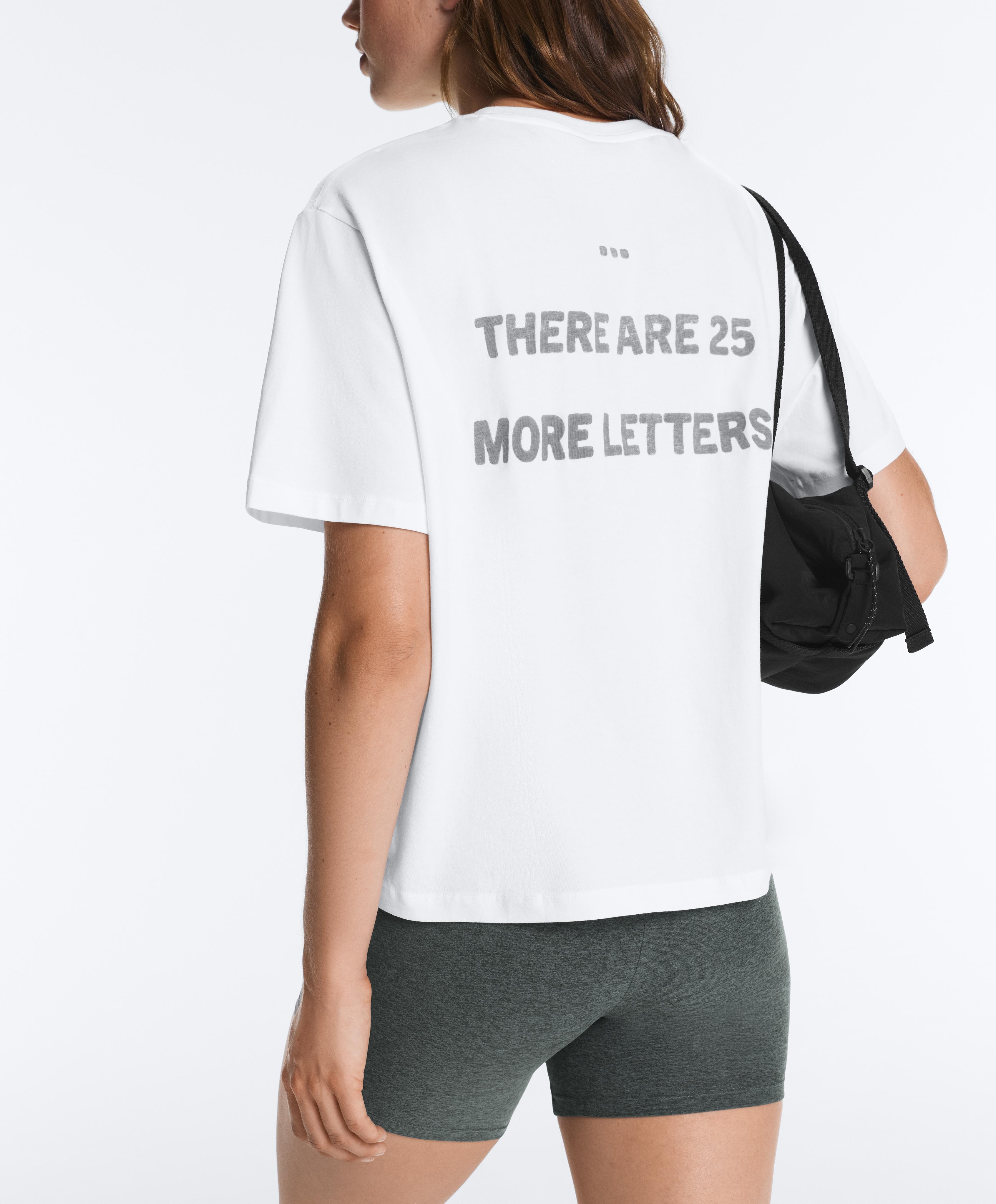 Boxy cotton blend T-shirt with slogan