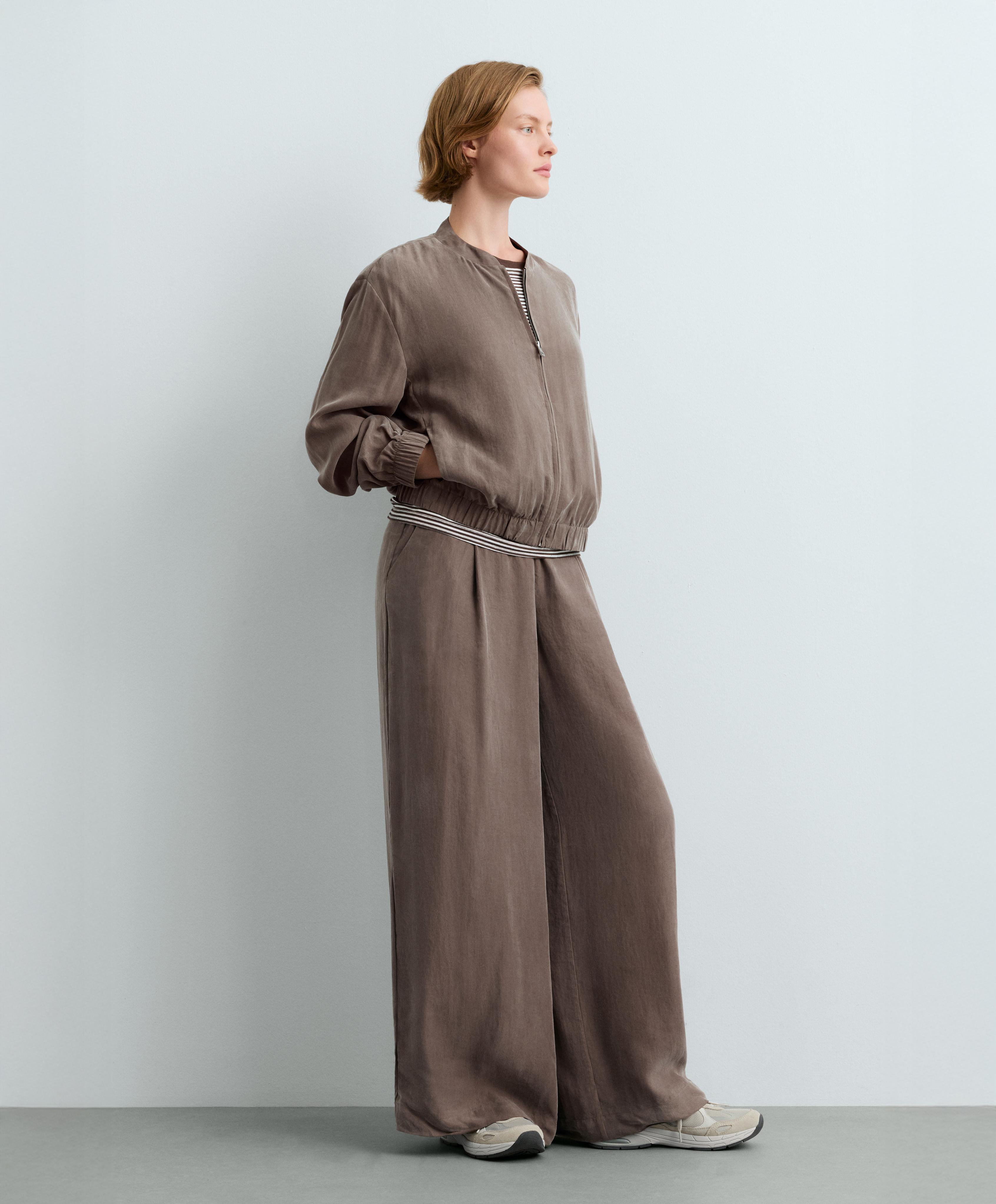 100% lyocell bomber jacket — DARK MINK