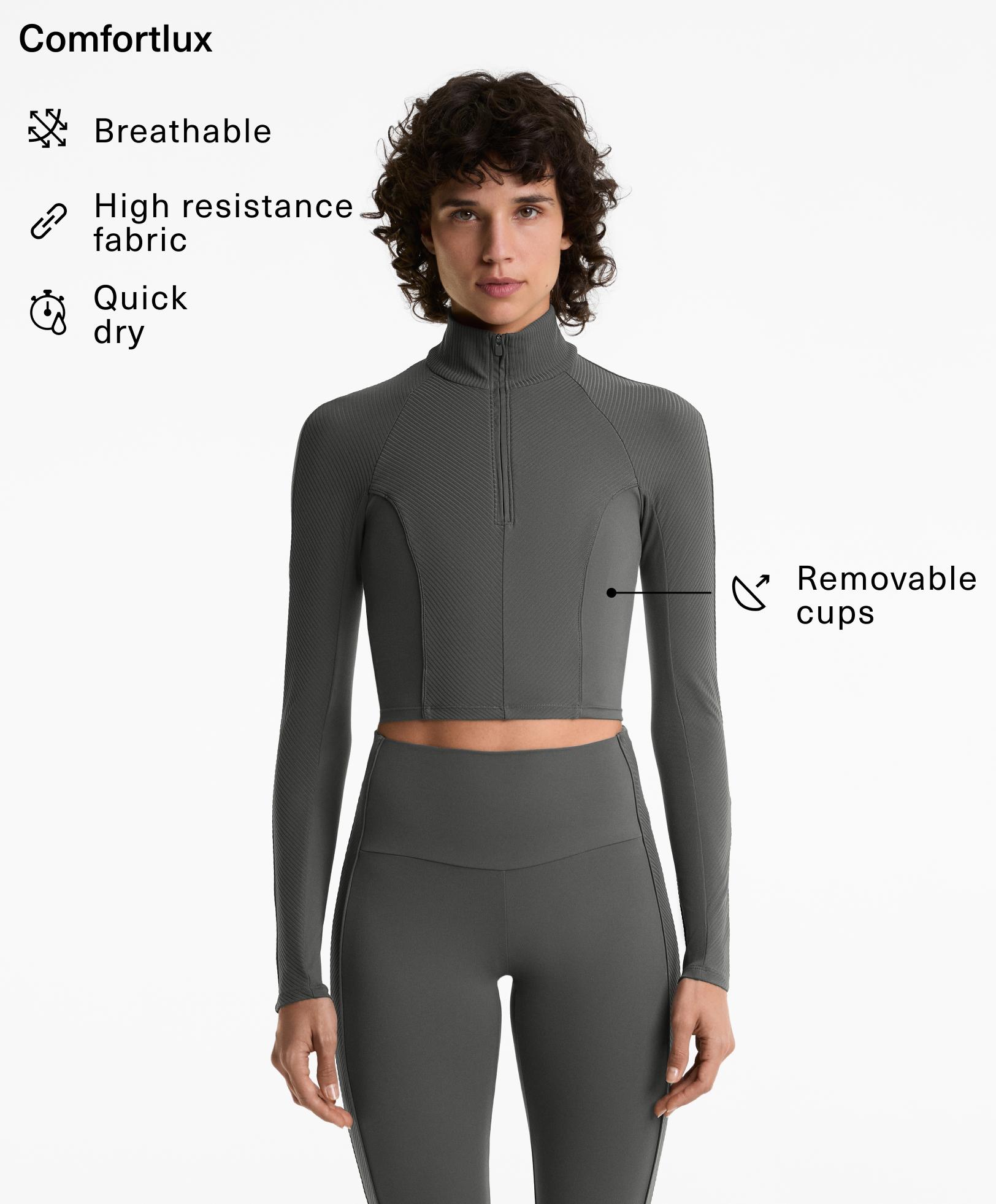 Comfortlux long-sleeve side rib tank top