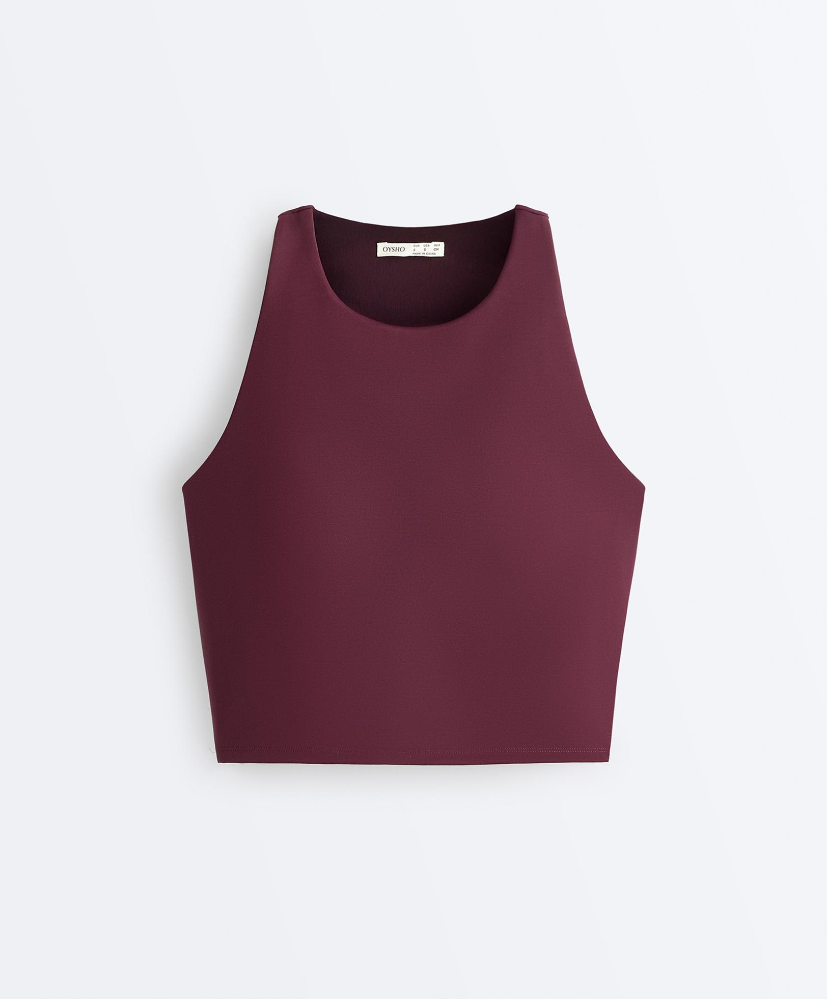 Extra Compressive Halter Tank Top — AUBERGINE