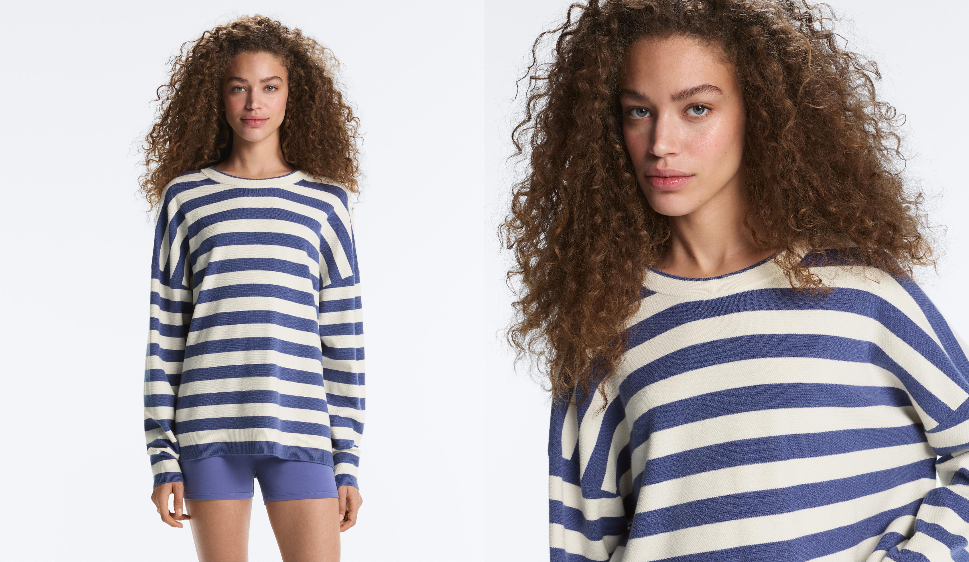 Striped knit jumper — PALE ECRU