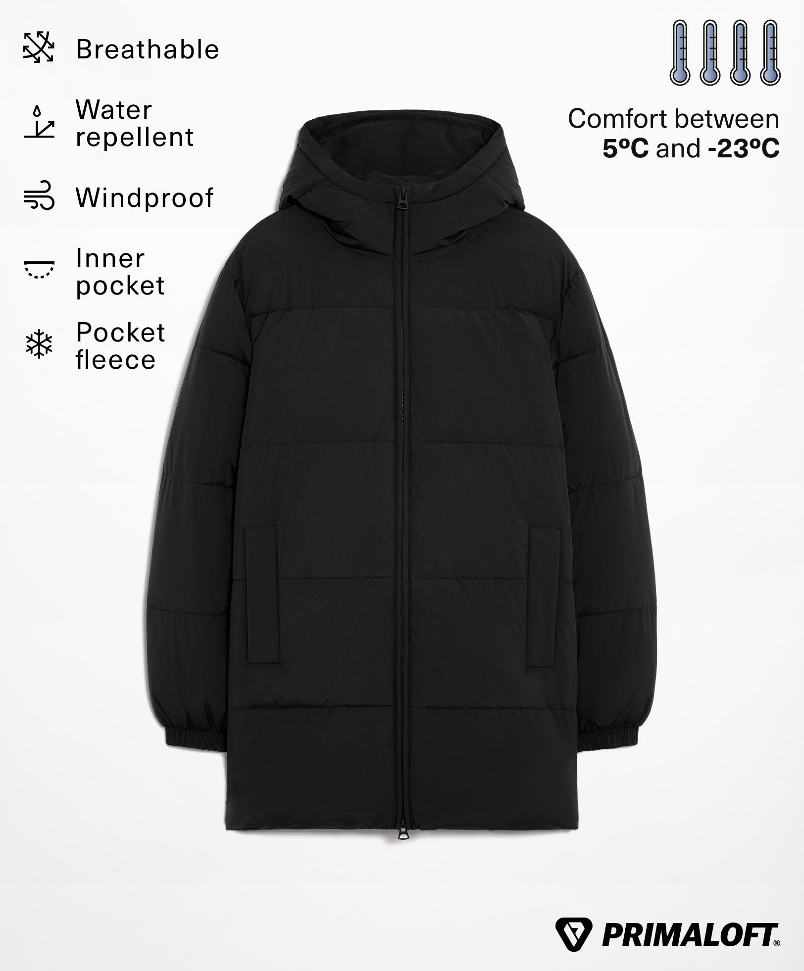 Water-repellent PrimaLoft® padded midi jacket