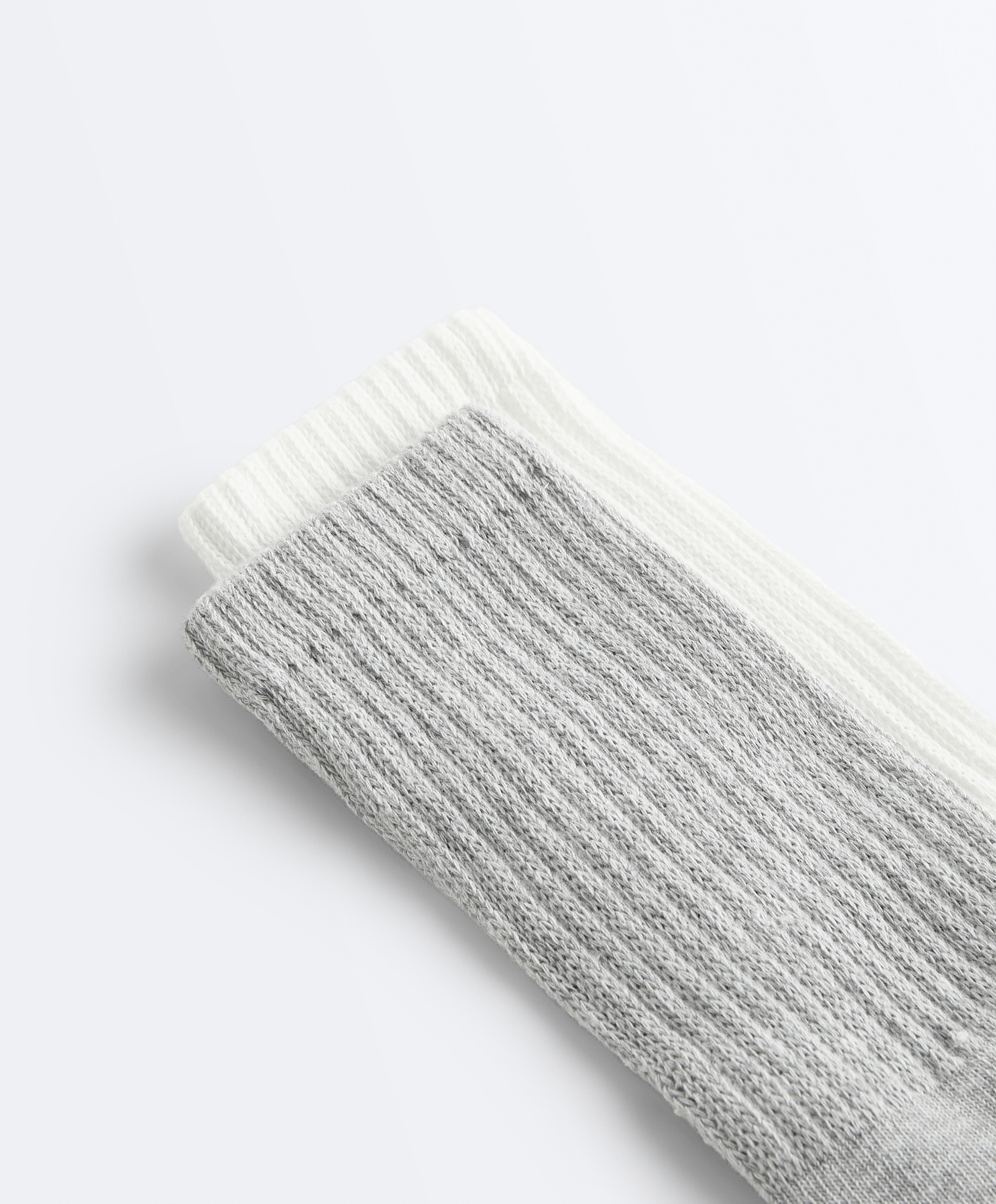 Cotton blend classic slouchy socks — GREY MELANGE