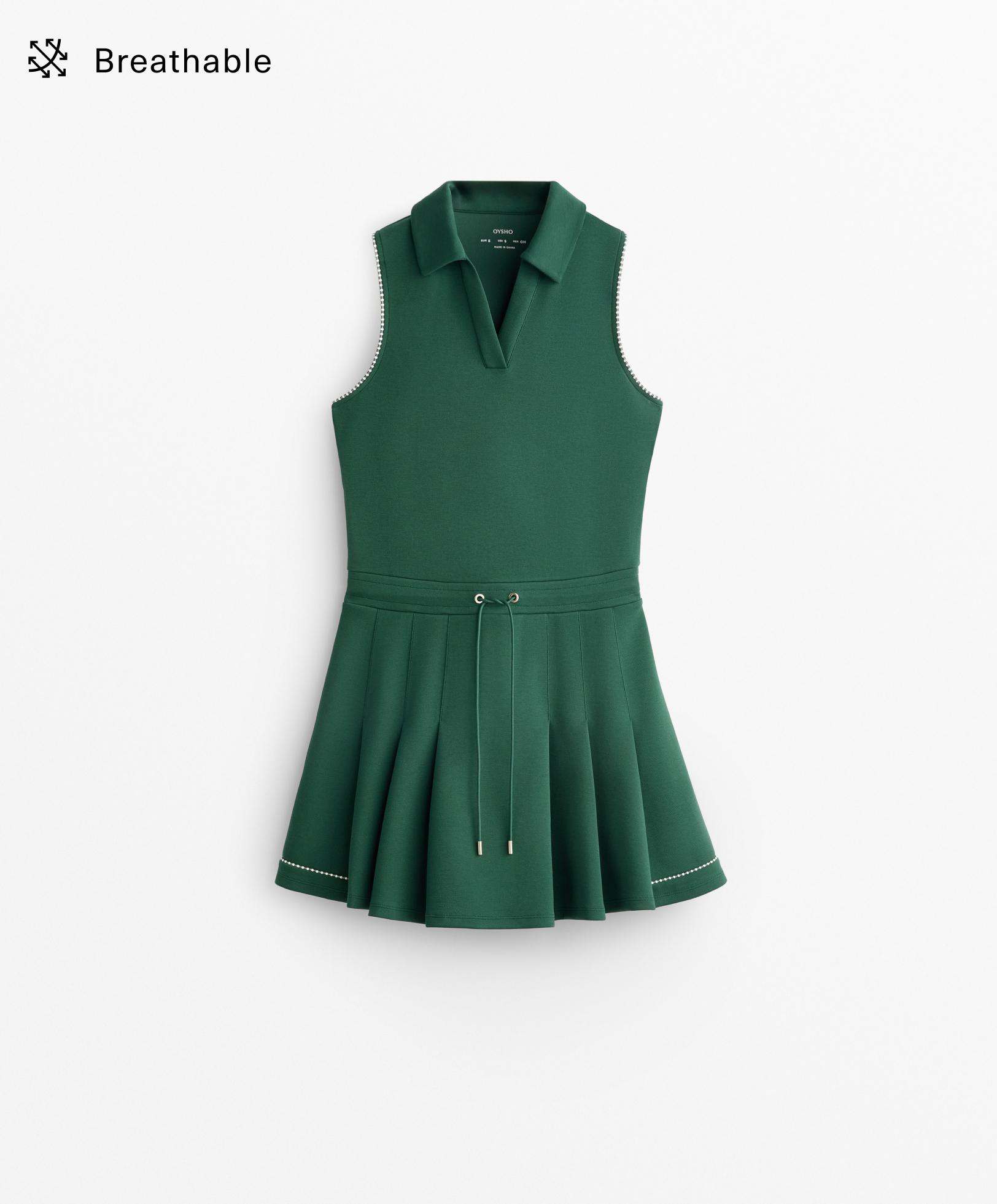 Medium weight piqué dress with cotton