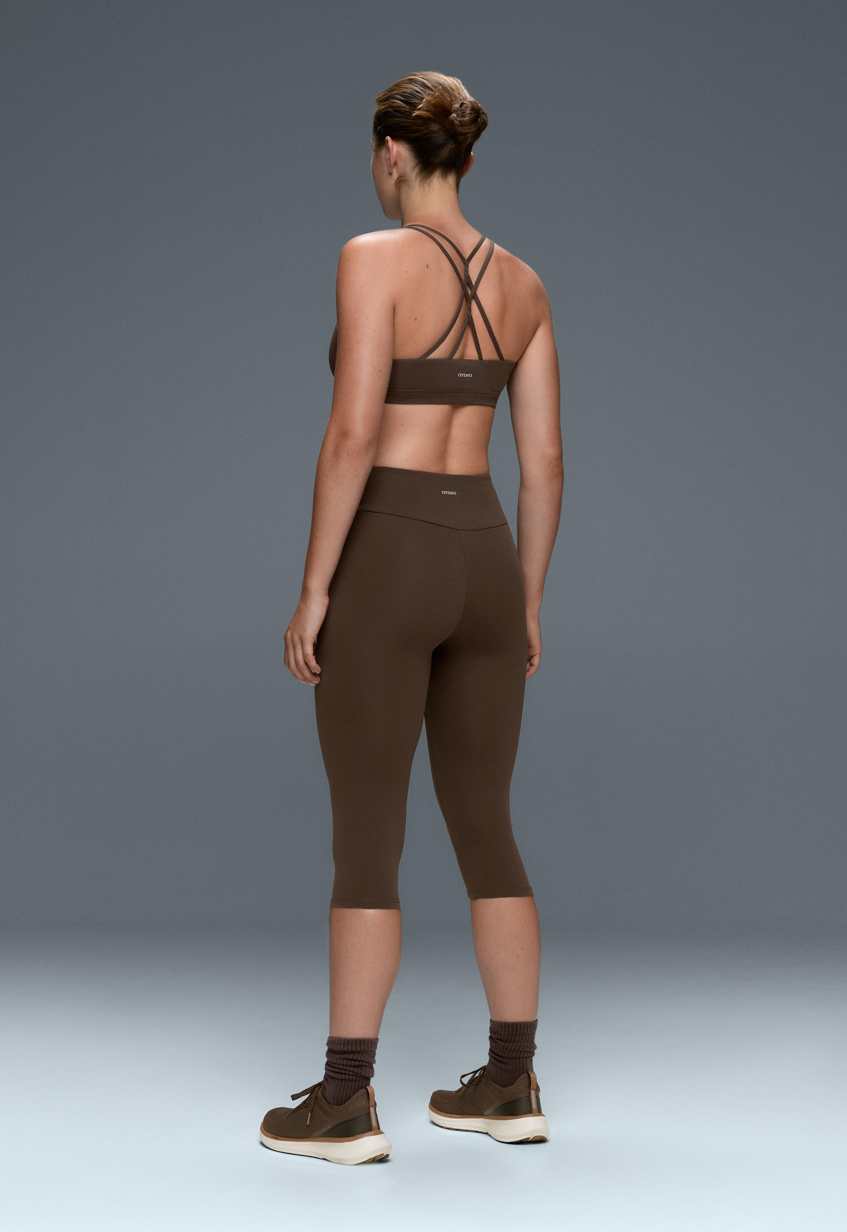 Comfortlux high-rise 40cm knee-length leggings — DARK BROWN
