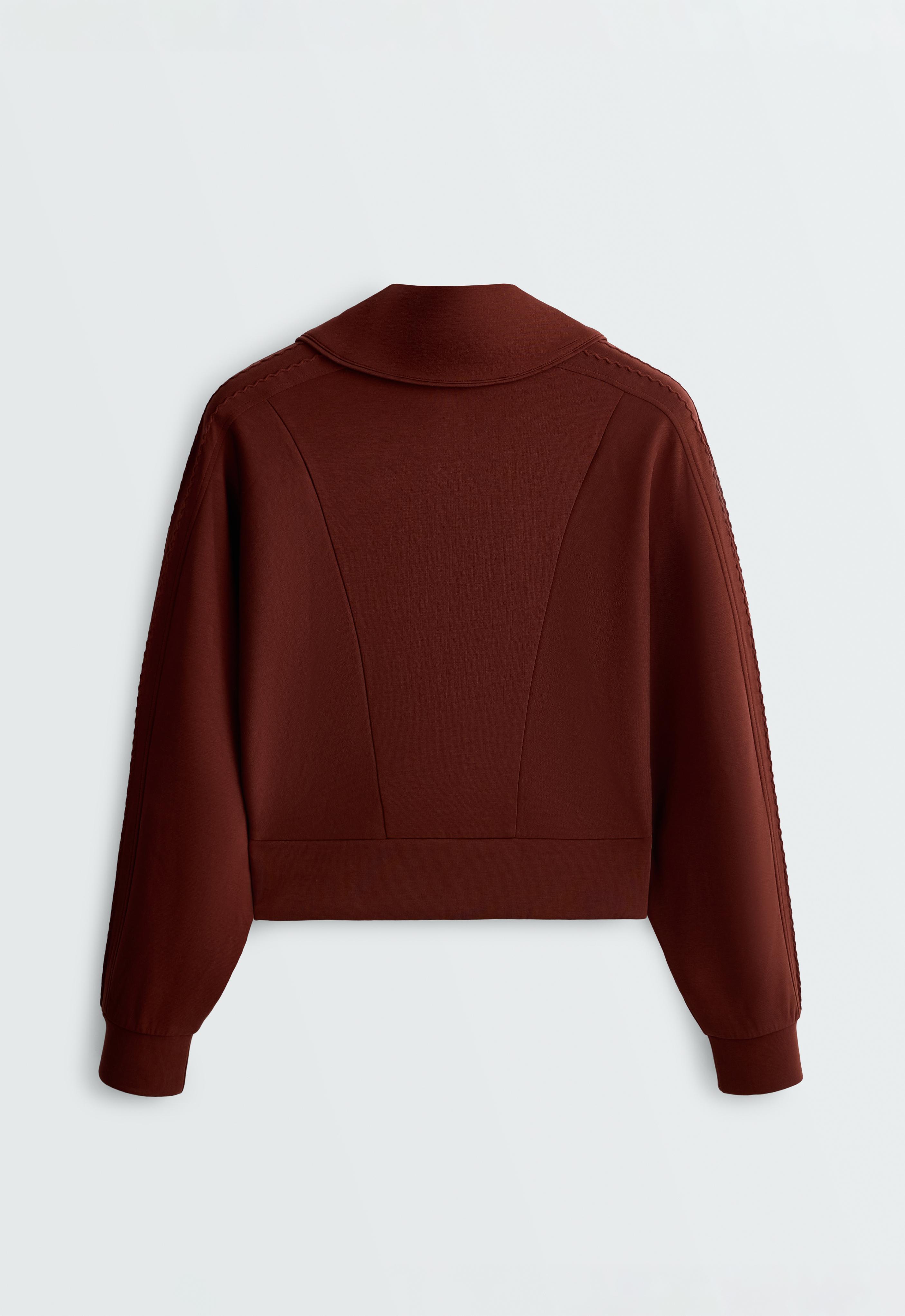 Soft-touch modal bomber jacket — TERRACOTTA