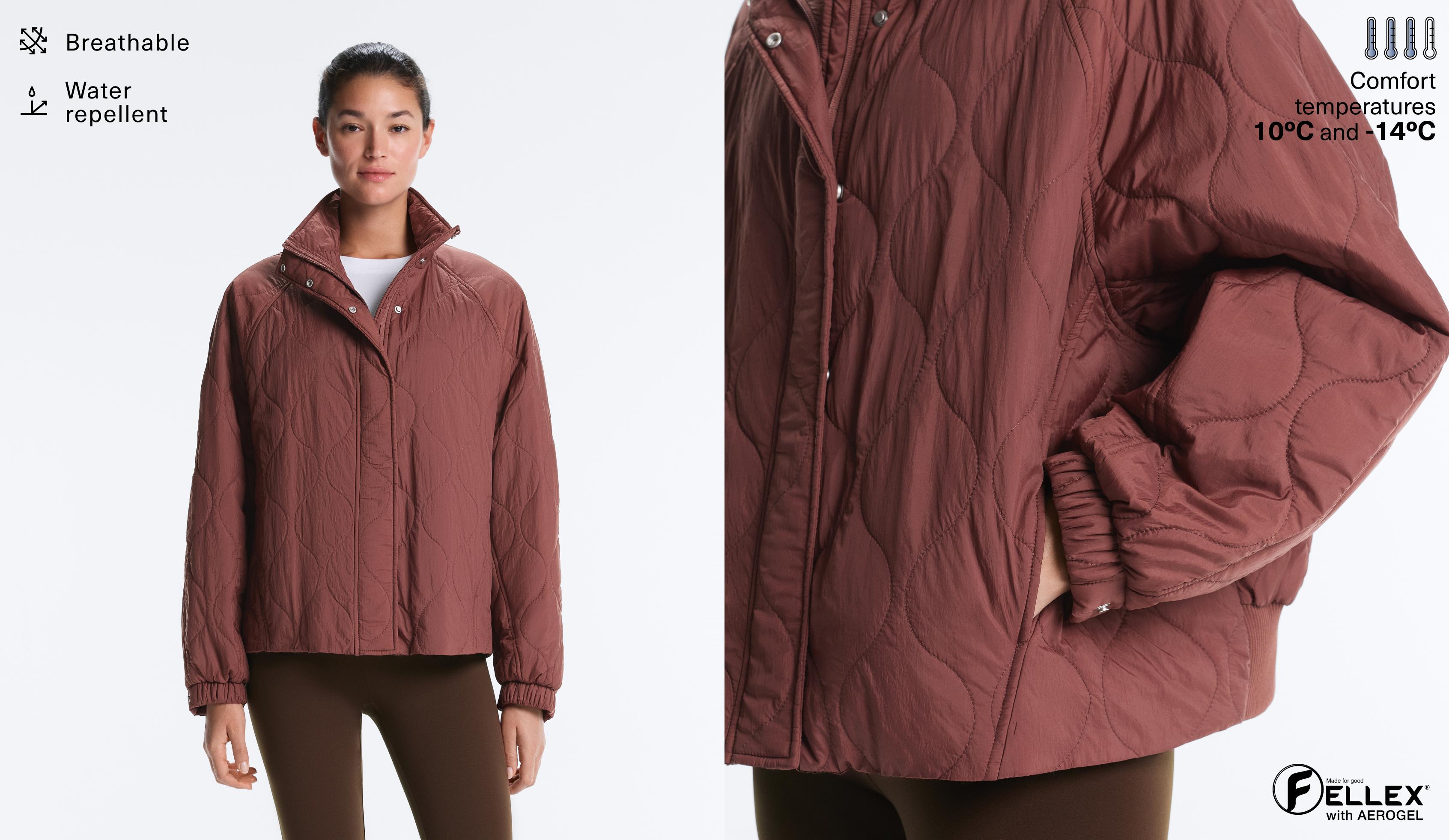 Water-repellent FELLEX® AEROGEL padded jacket — MAHOGANY