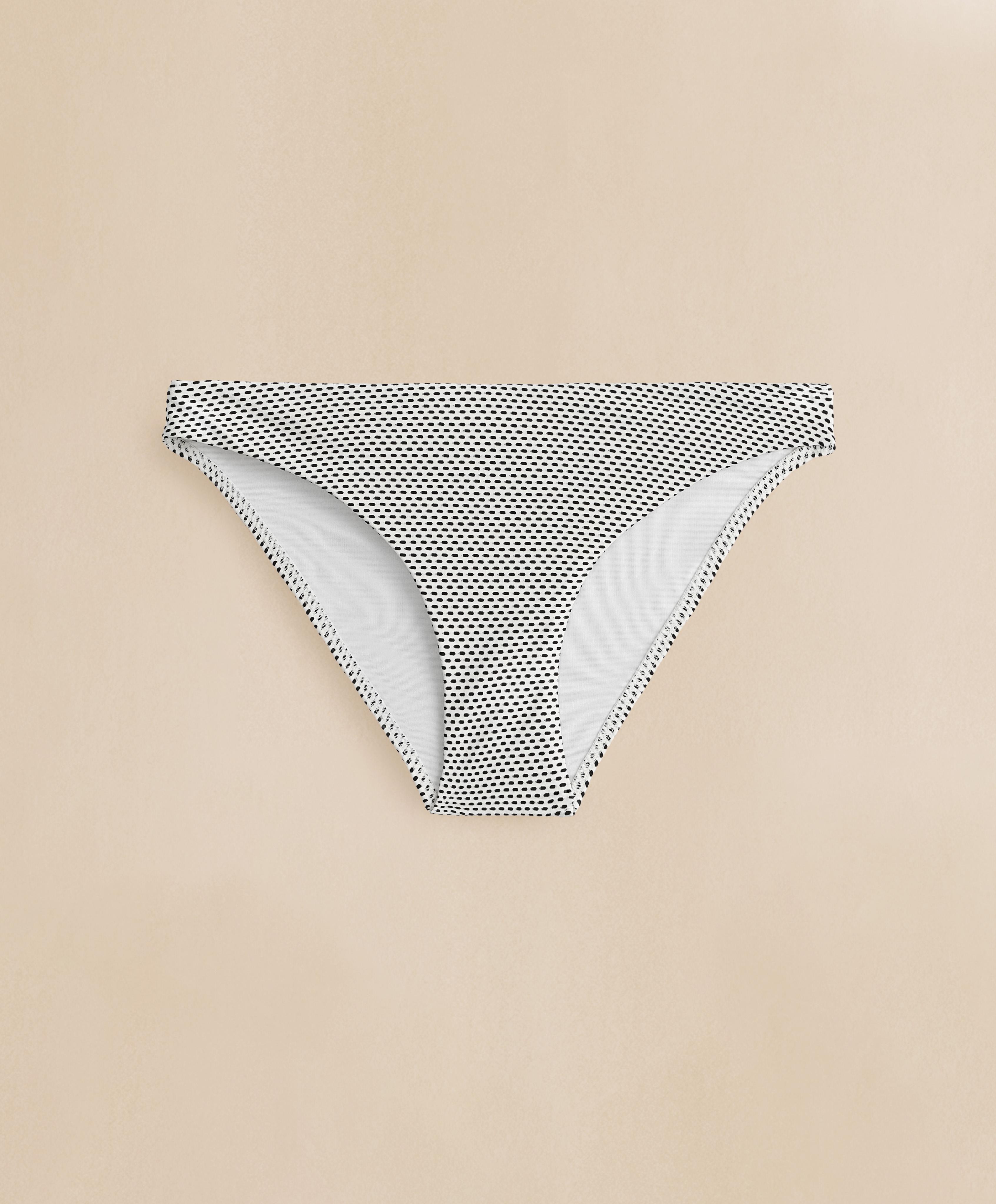Jacquard polka dot classic bikini briefs — PALE ECRU